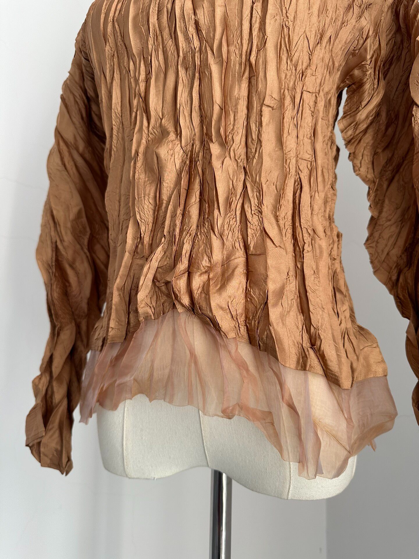Issey Miyake Pleated Tulle Top — front