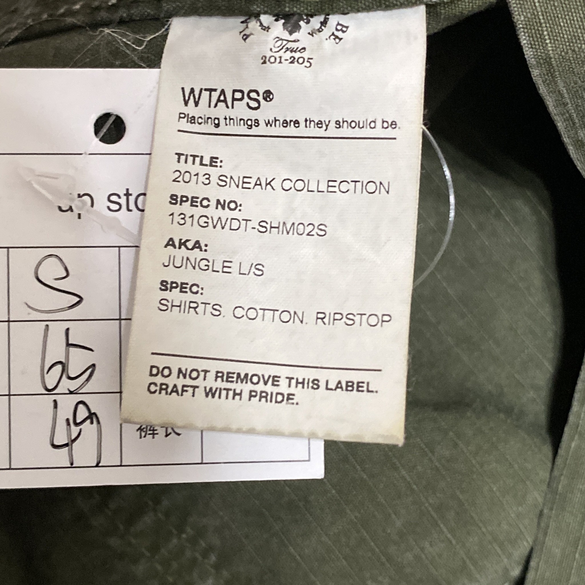 WTAPS 13ss Jungle Crossbones Jacket — label