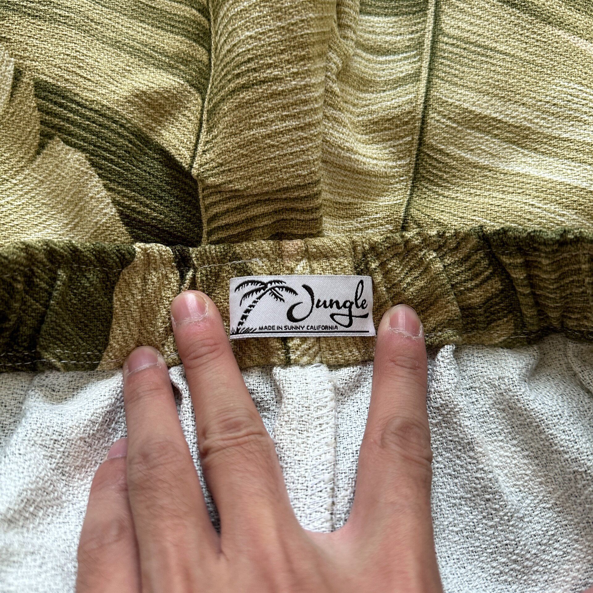 Jungle Gurl SS21 Banana Leaf Shorts — detail