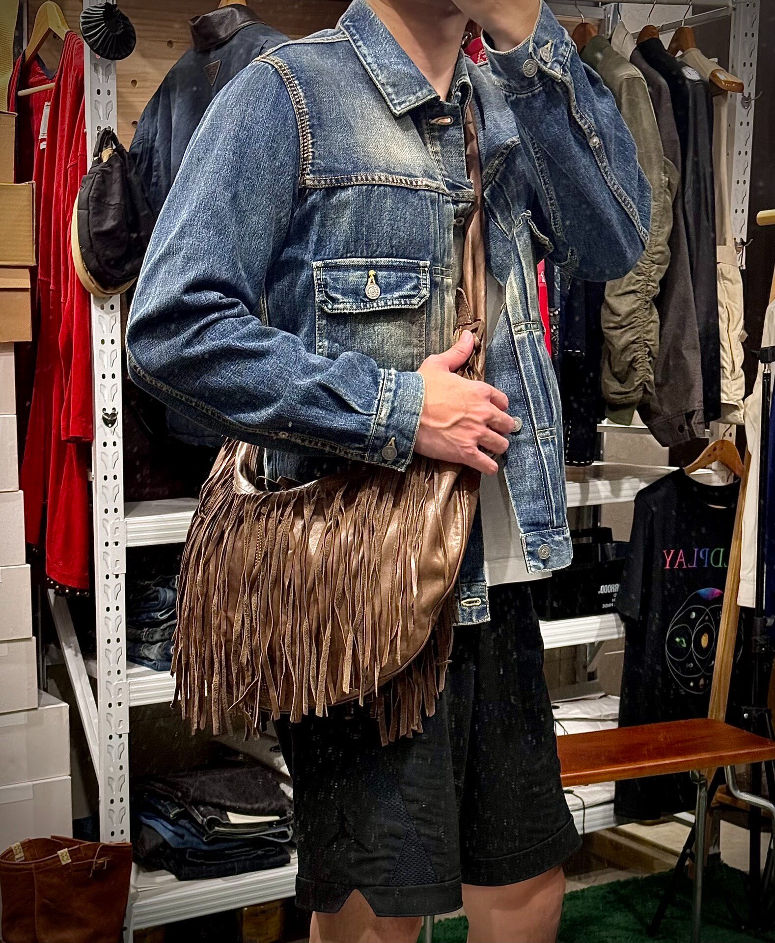 Maison Margiela Archive Fringe Leather Bag — front