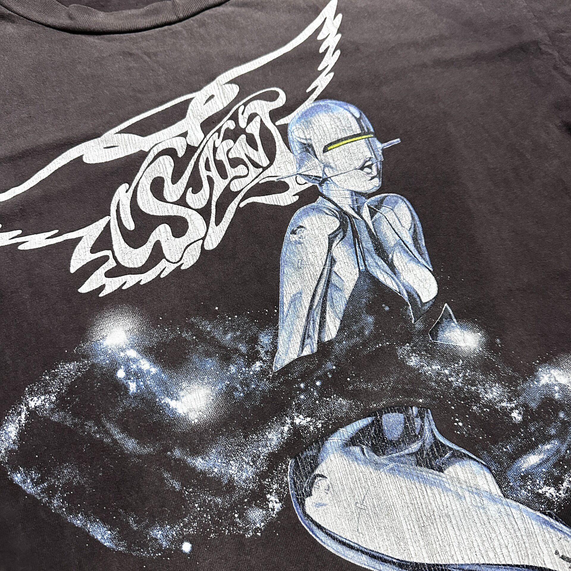 Saint Michael x Sorayama Gray Washed T-Shirt — detail