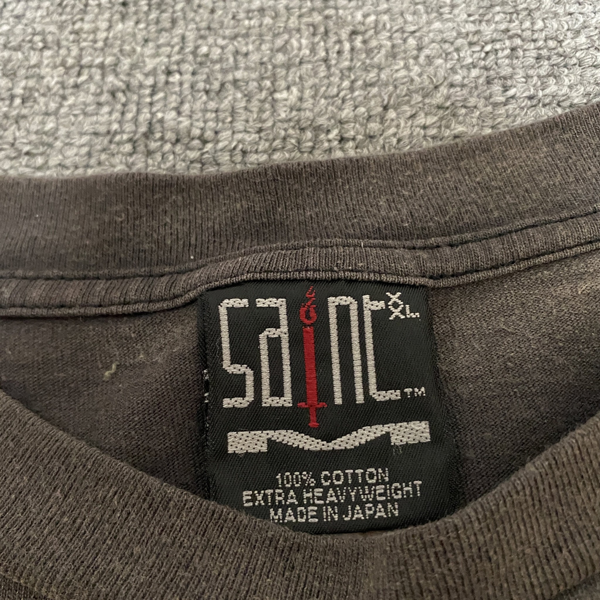 Saint Michael Heart Angel Vintage Tee — label