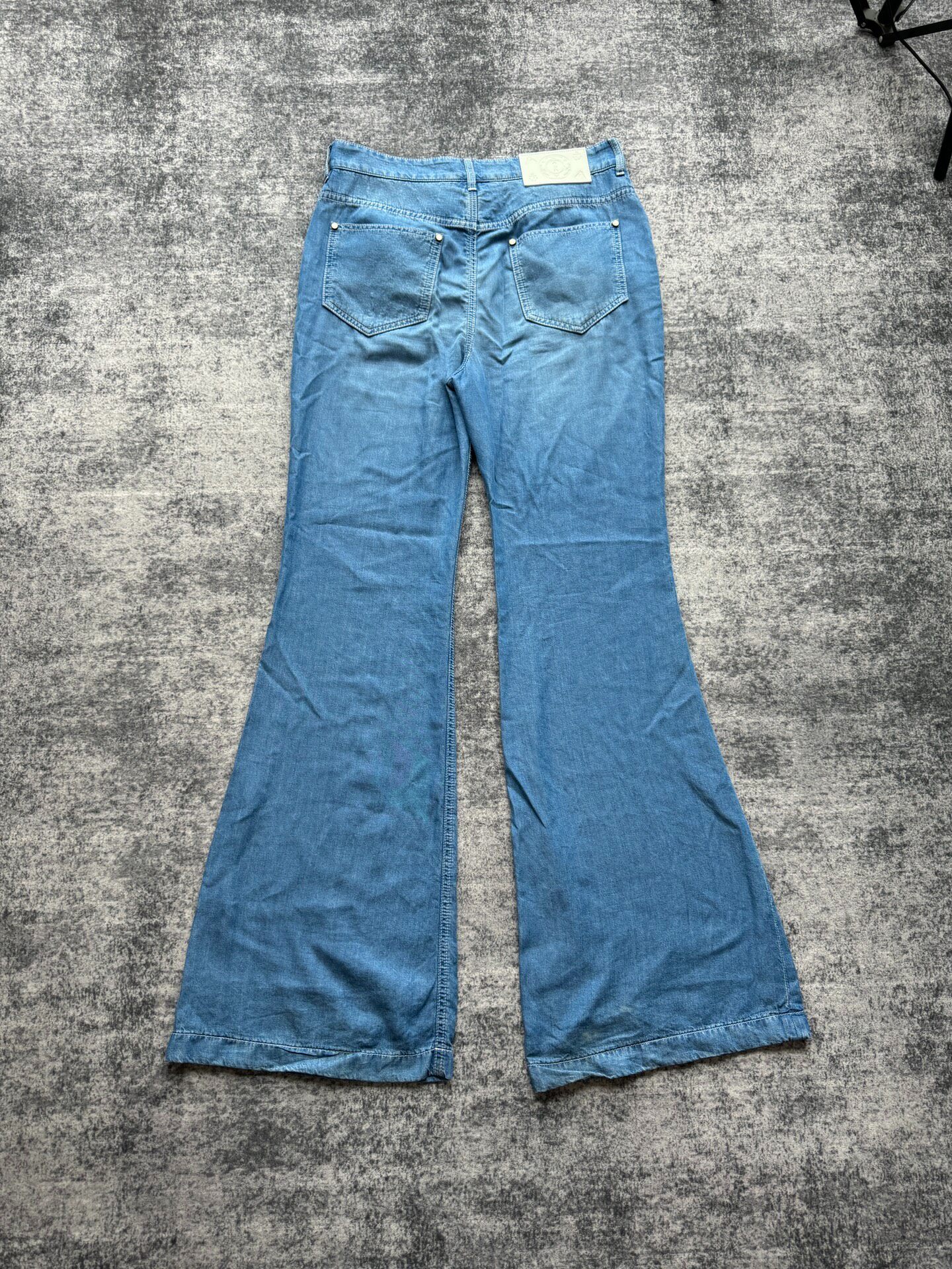 Louis Vuitton Pharrell Blue Flared Denim Jeans — front