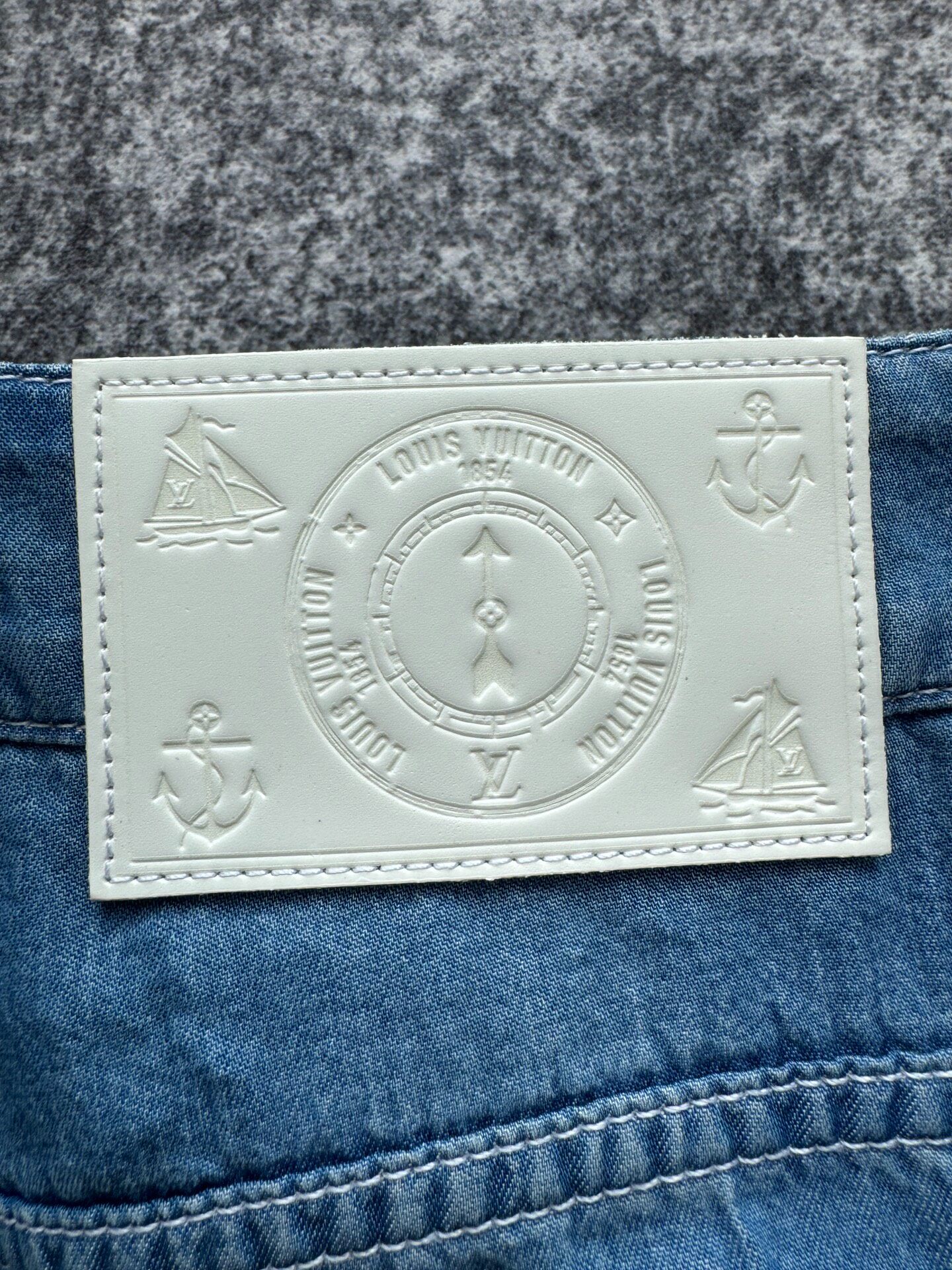 Louis Vuitton Pharrell Blue Flared Denim Jeans — label