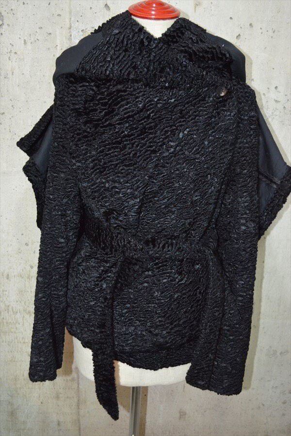 Ann Demeulemeester 2010 Transformable Shawl Coat — label
