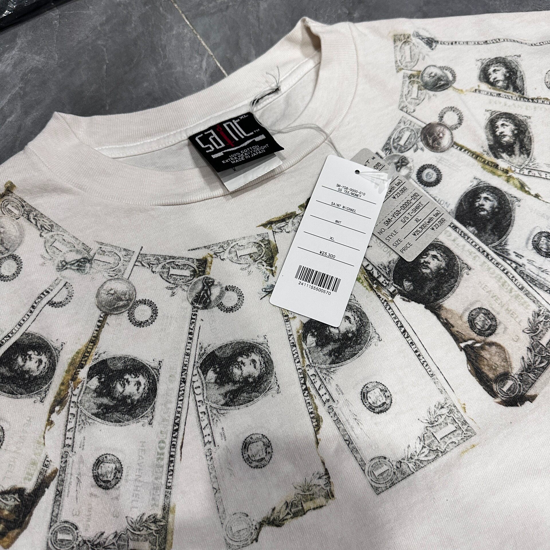 Saint Michael Off-White Short Sleeve Tee — detail