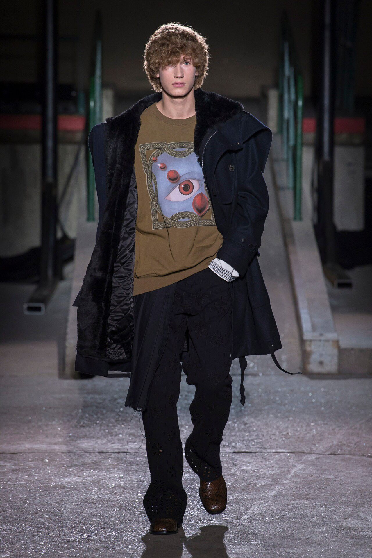 Dries Van Noten 2018 Black Parka — back
