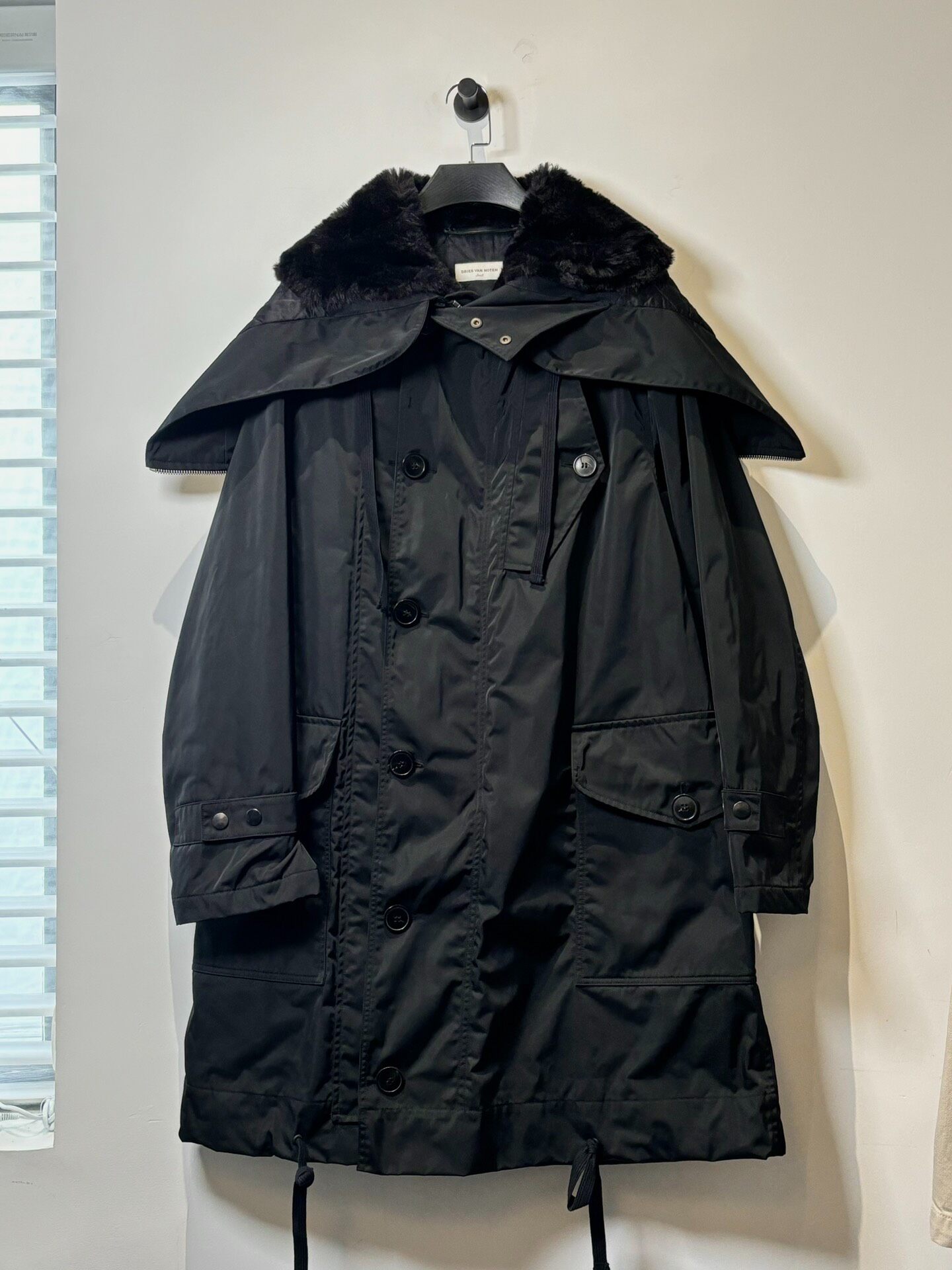 Dries Van Noten 2018 Black Parka