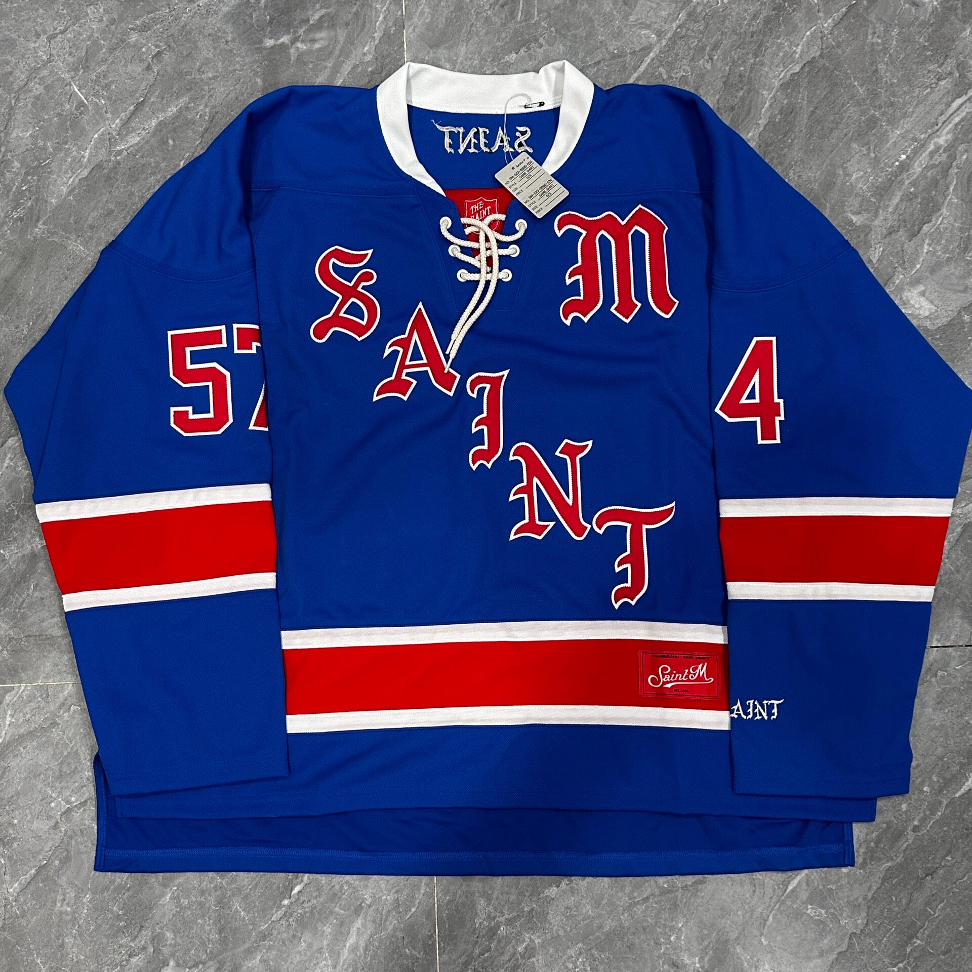 Saint Michael Limited Blue Red Hockey Jersey