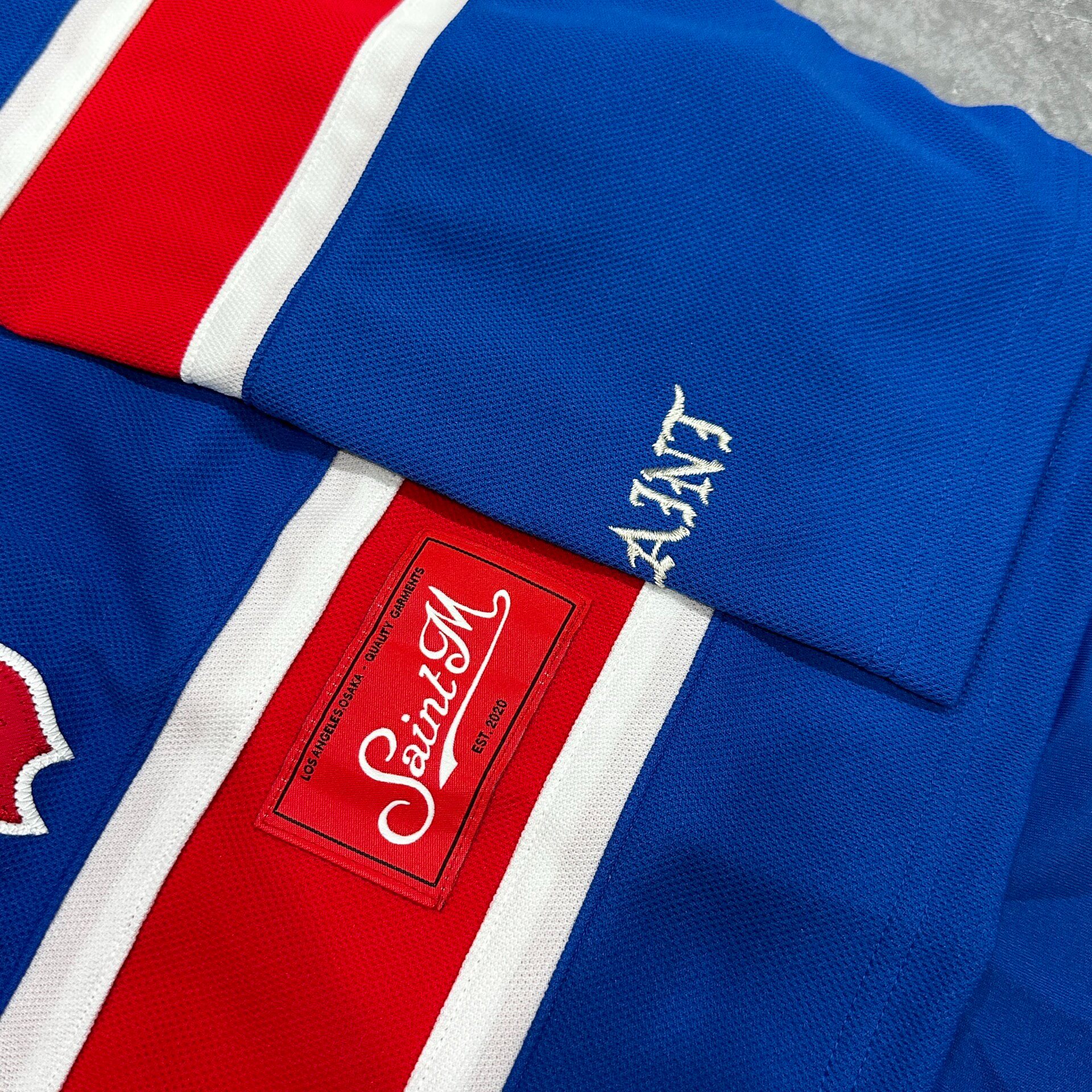 Saint Michael Limited Blue Red Hockey Jersey — back