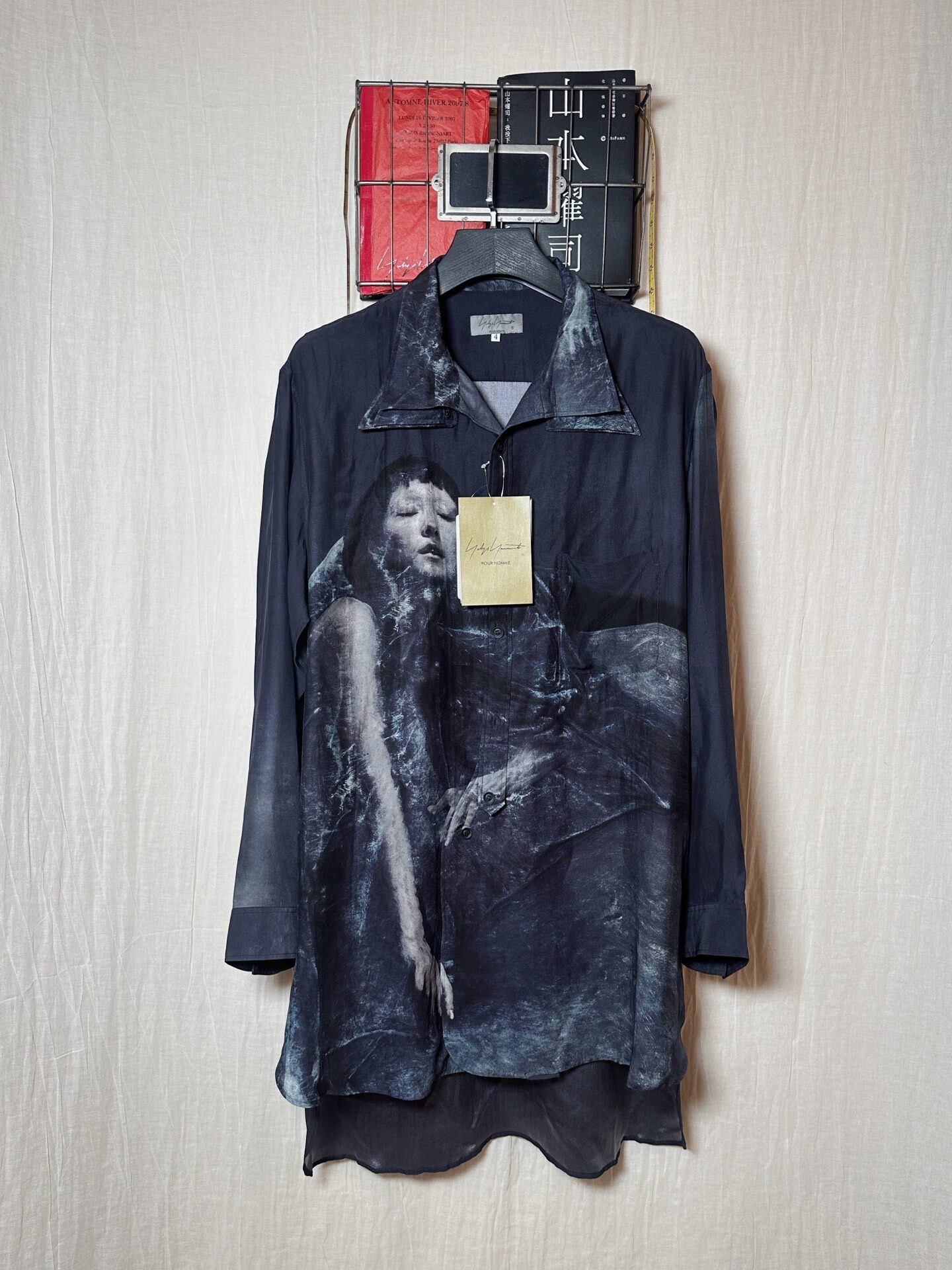 Yohji Yamamoto Beksinski Silk Shirt 22AW — detail