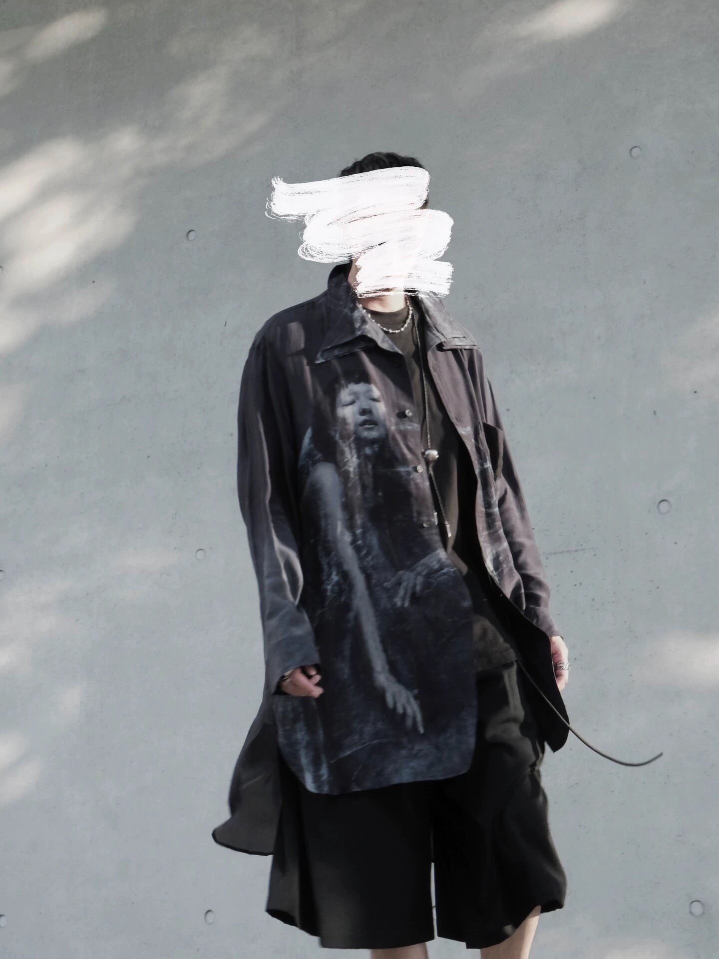 Yohji Yamamoto Beksinski Silk Shirt 22AW — back