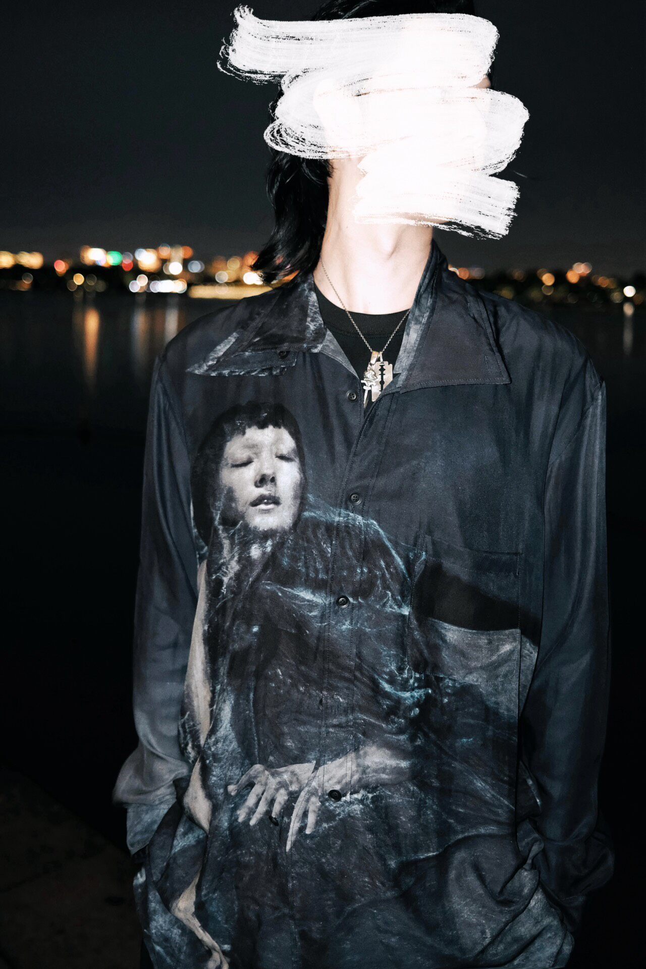Yohji Yamamoto Beksinski Silk Shirt 22AW — front