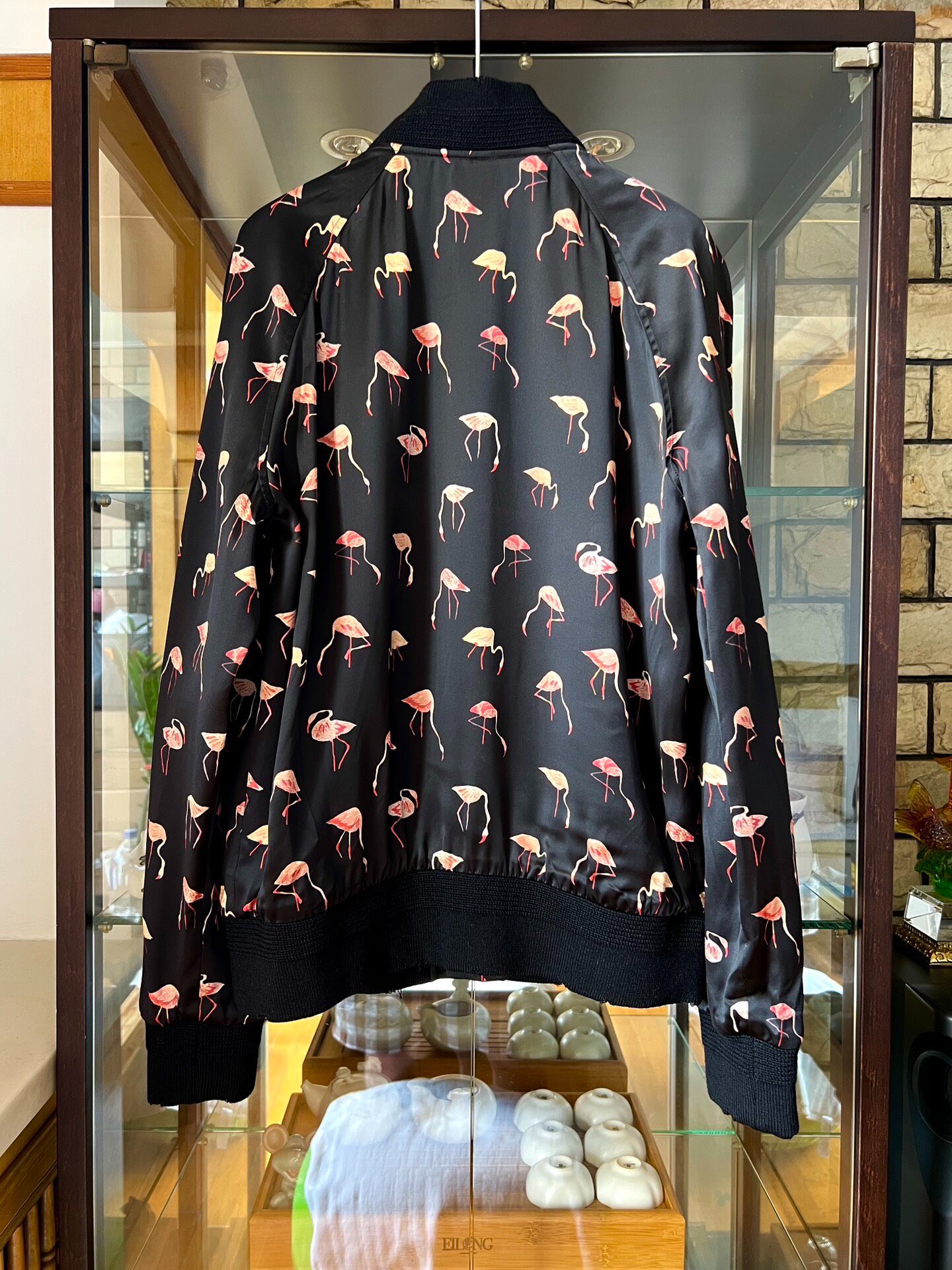 Saint Laurent 17FW Flamingo Silk Jacket — back