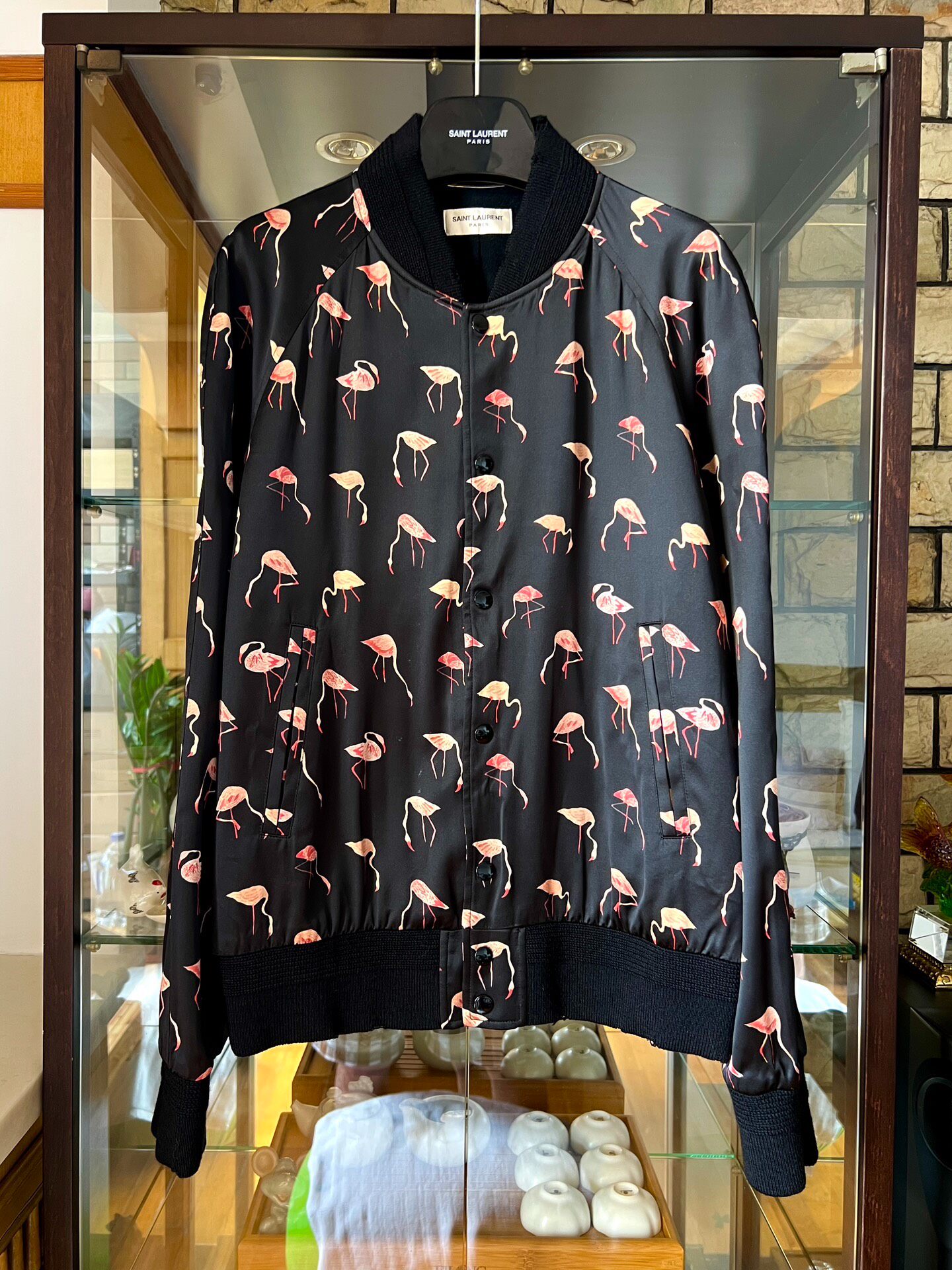 Saint Laurent 17FW Flamingo Silk Jacket