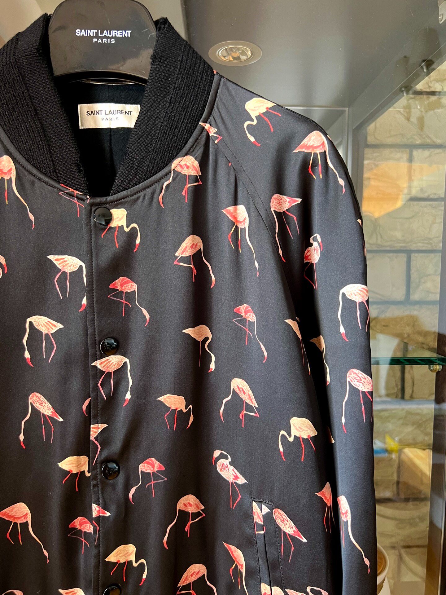Saint Laurent 17FW Flamingo Silk Jacket — front