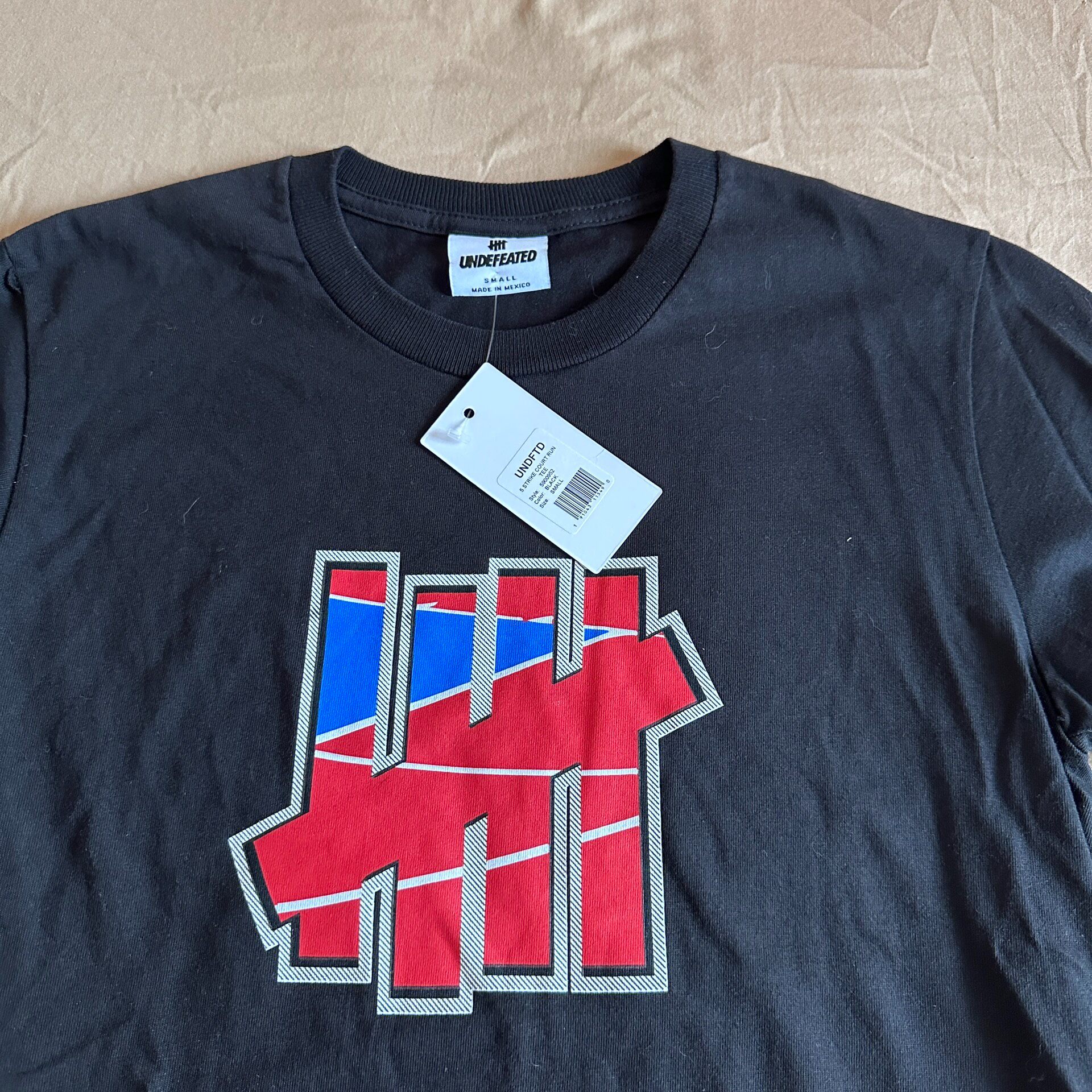 Undefeated Black Red Blue Five-Stripe Tee — front