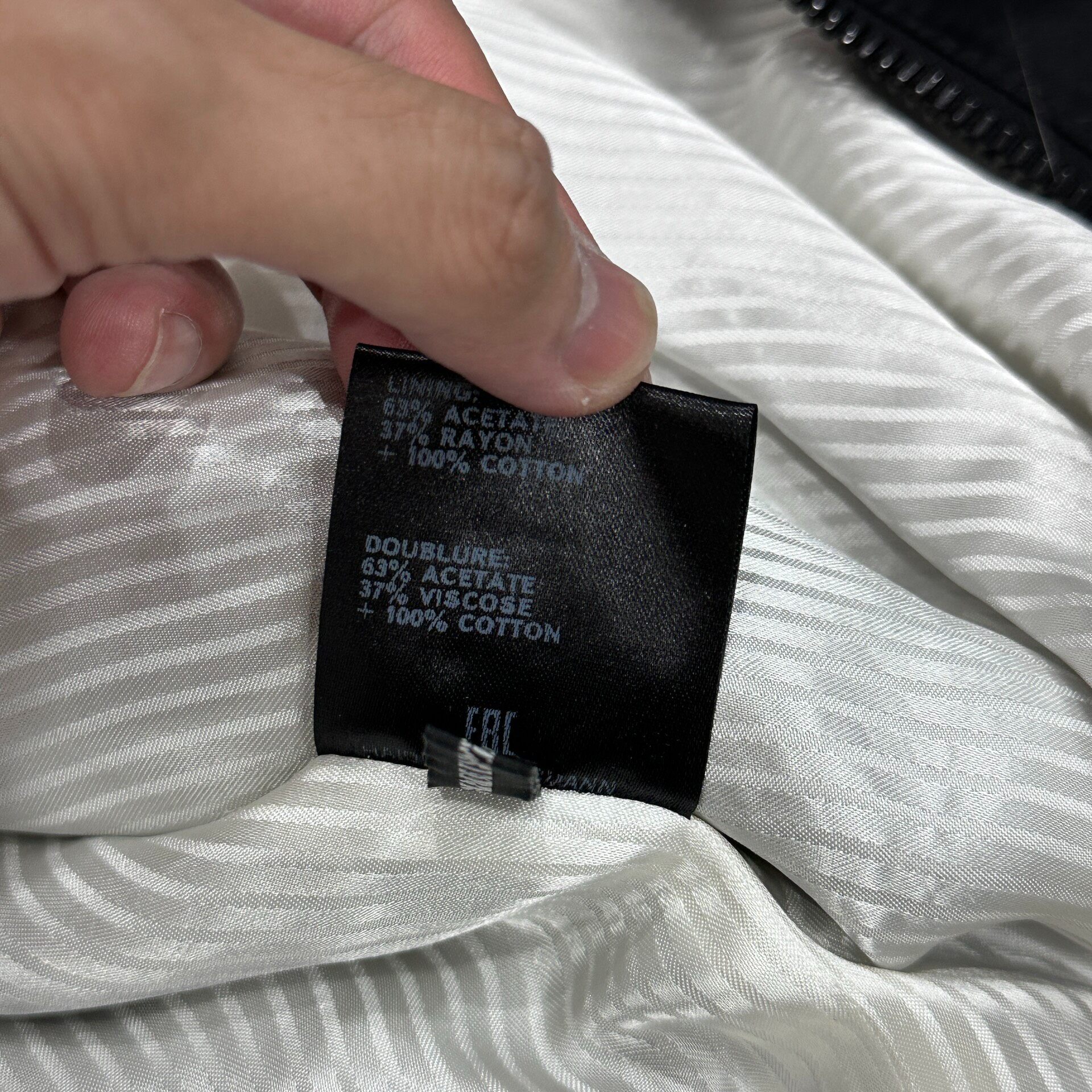 Haider Ackermann Black Satin Bomber Jacket — label