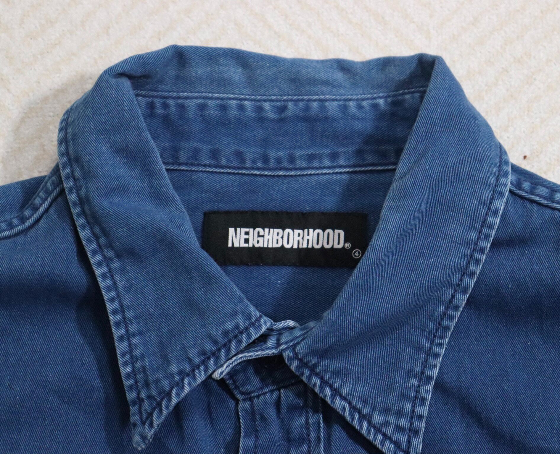 Neighborhood Indigo Work Shirt — label