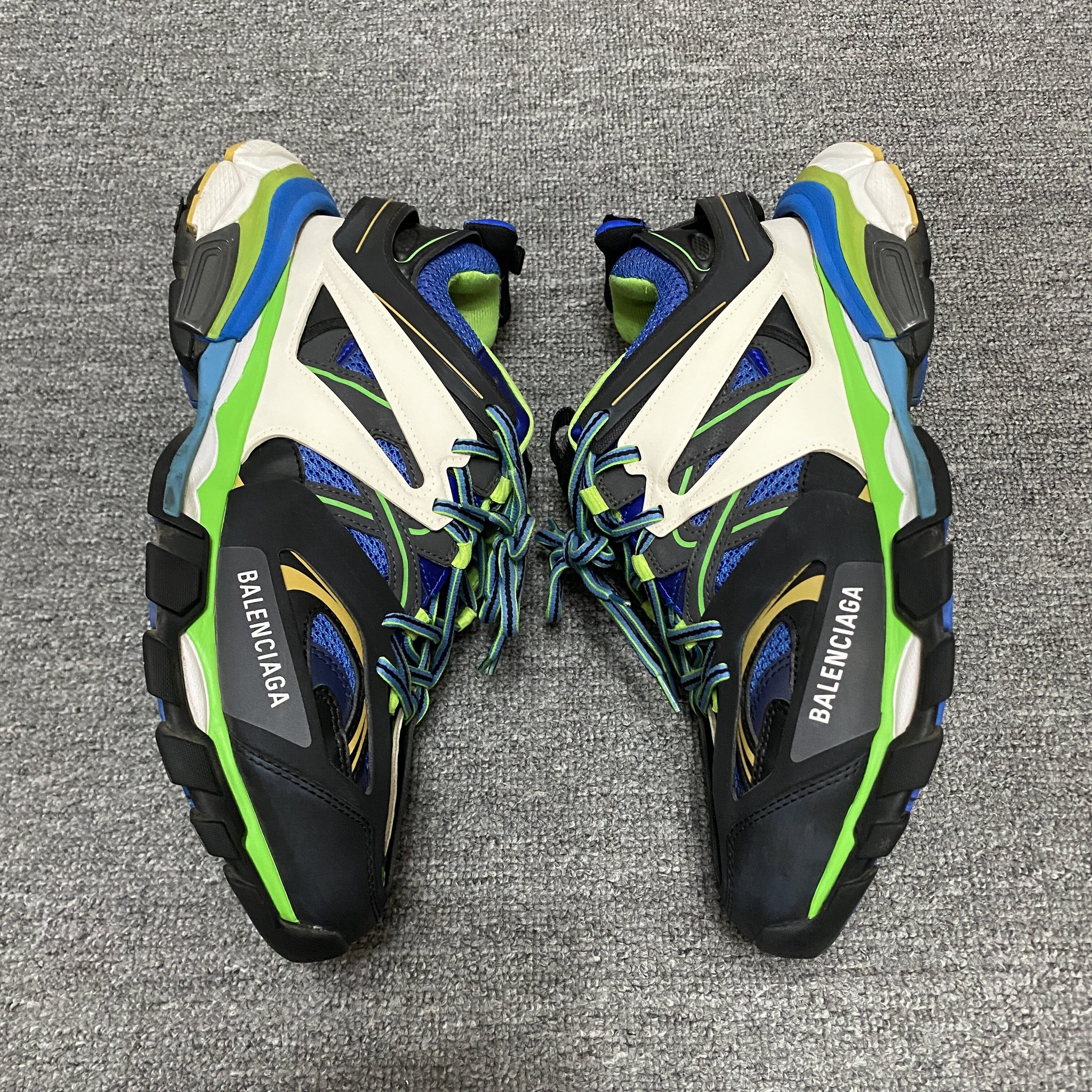Balenciaga Track Blue Green Sneakers — label