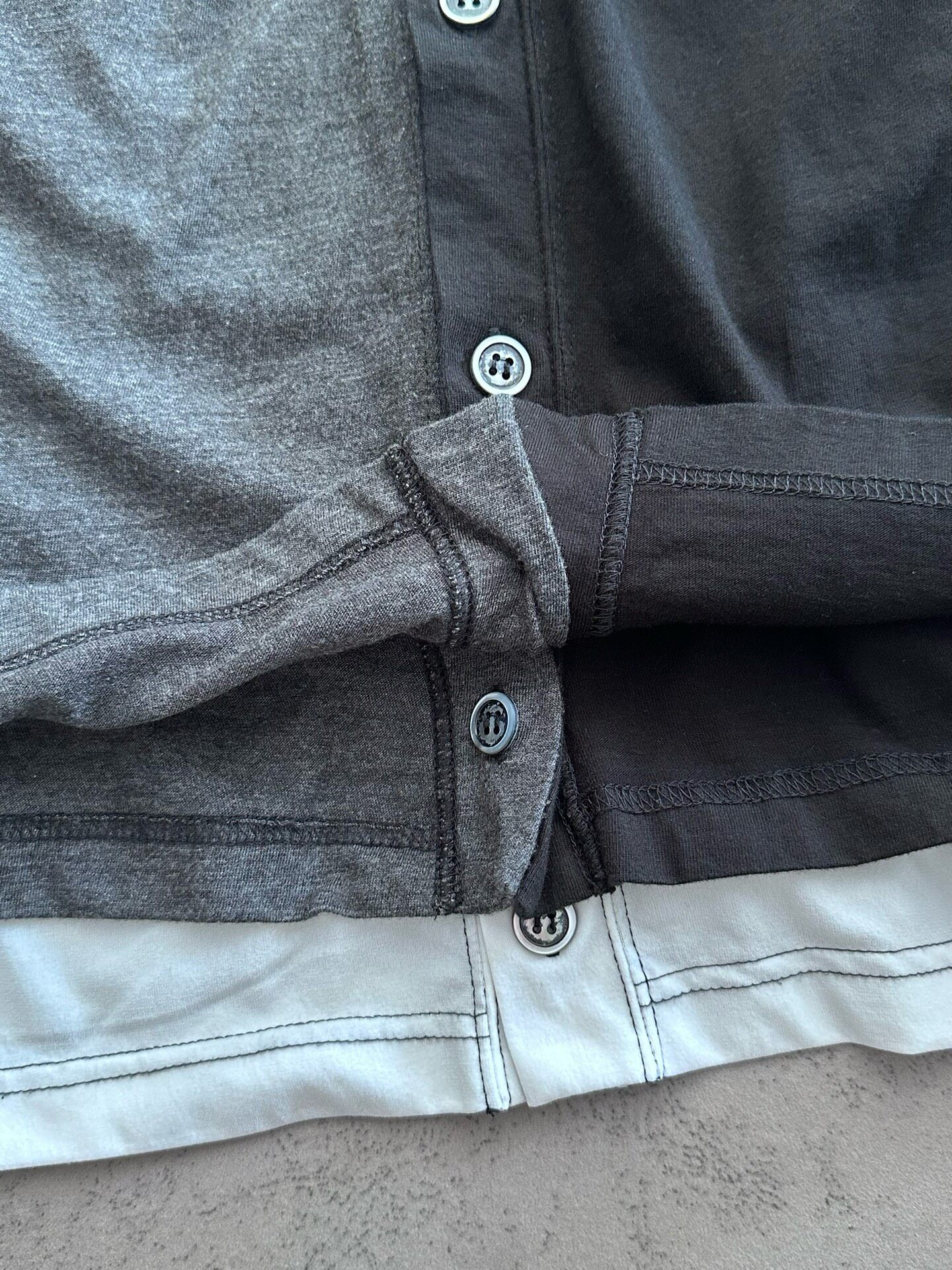Comme des Garcons Layered Buttoned Top — detail