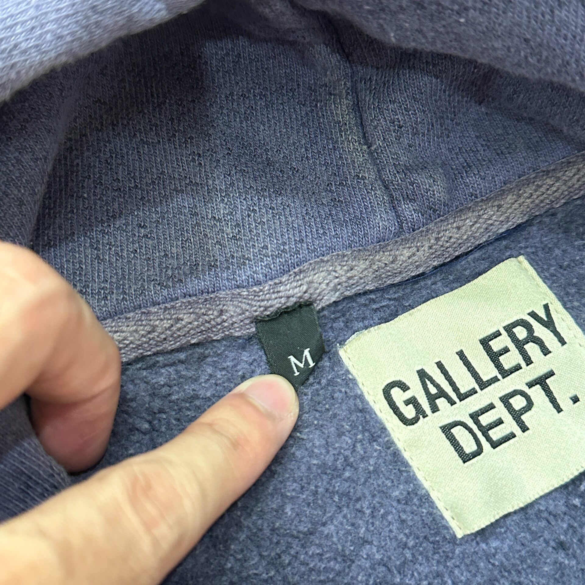 Gallery Dept Faded Purple Hoodie — label