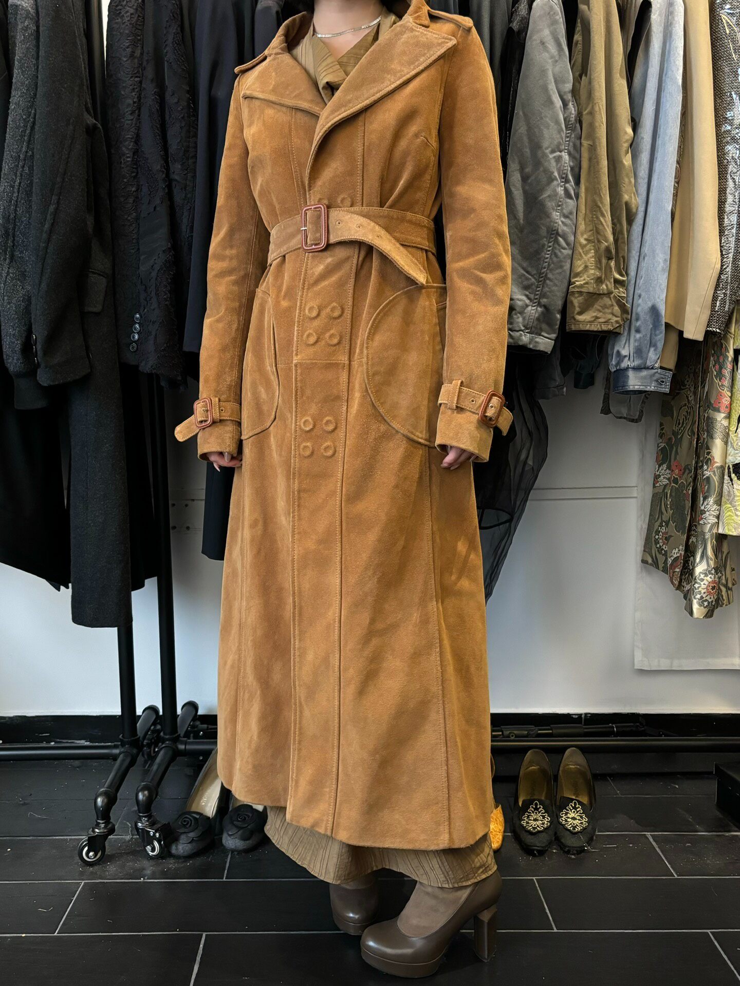 Maison Margiela F/W15 Camel Suede Coat