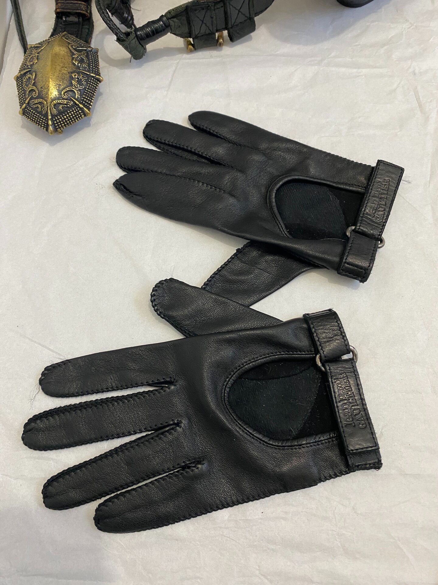 Jean Paul Gaultier Leather Cut-Out Gloves