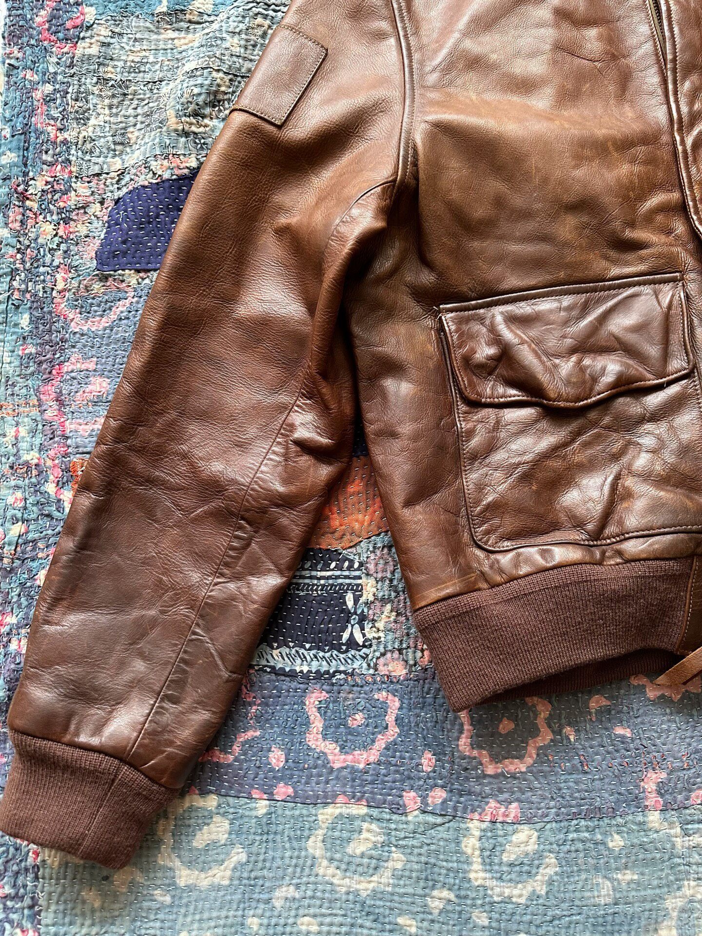 Polo Ralph Lauren A2 Distressed Leather Jacket — label