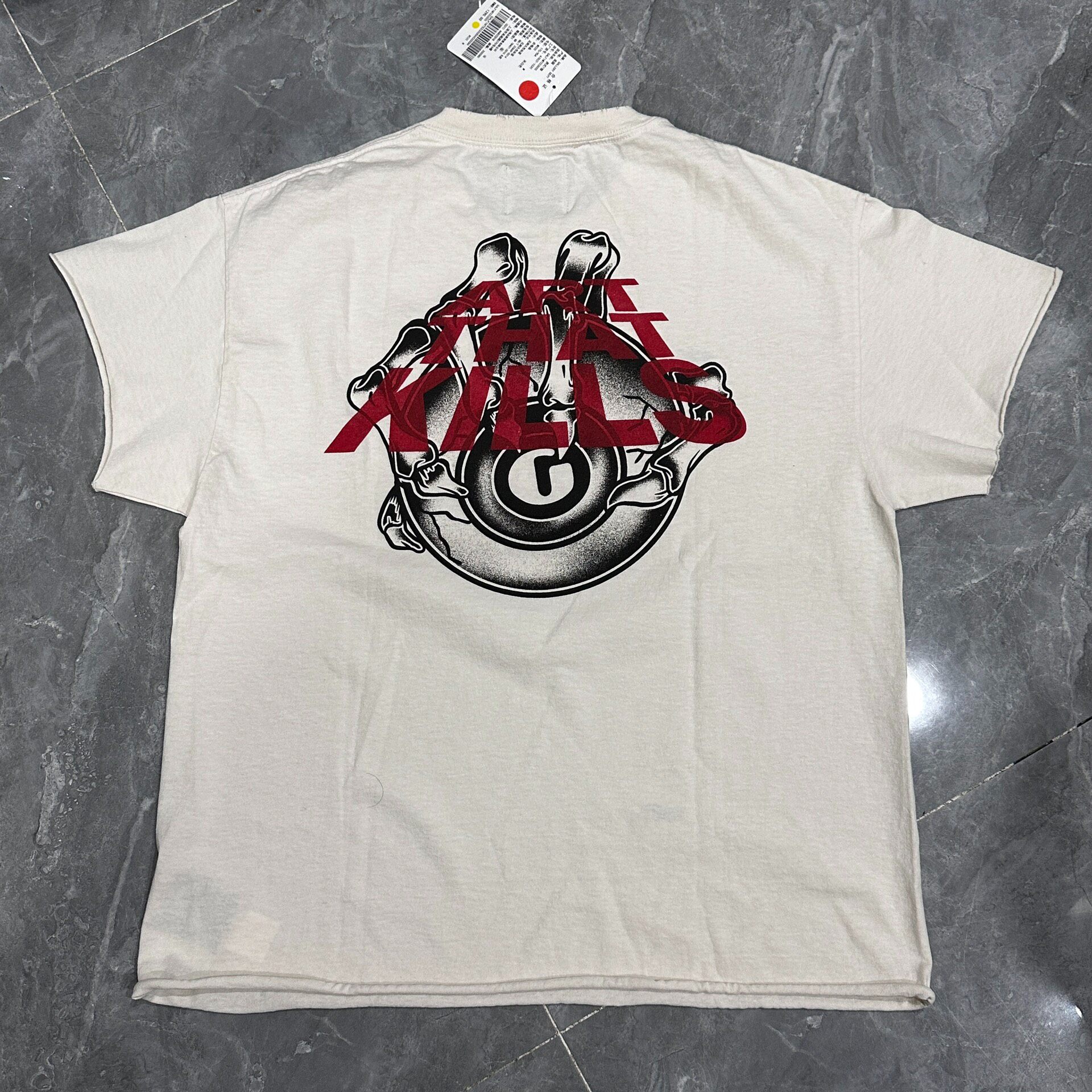 Gallery Dept Off-White Distressed Tee — front