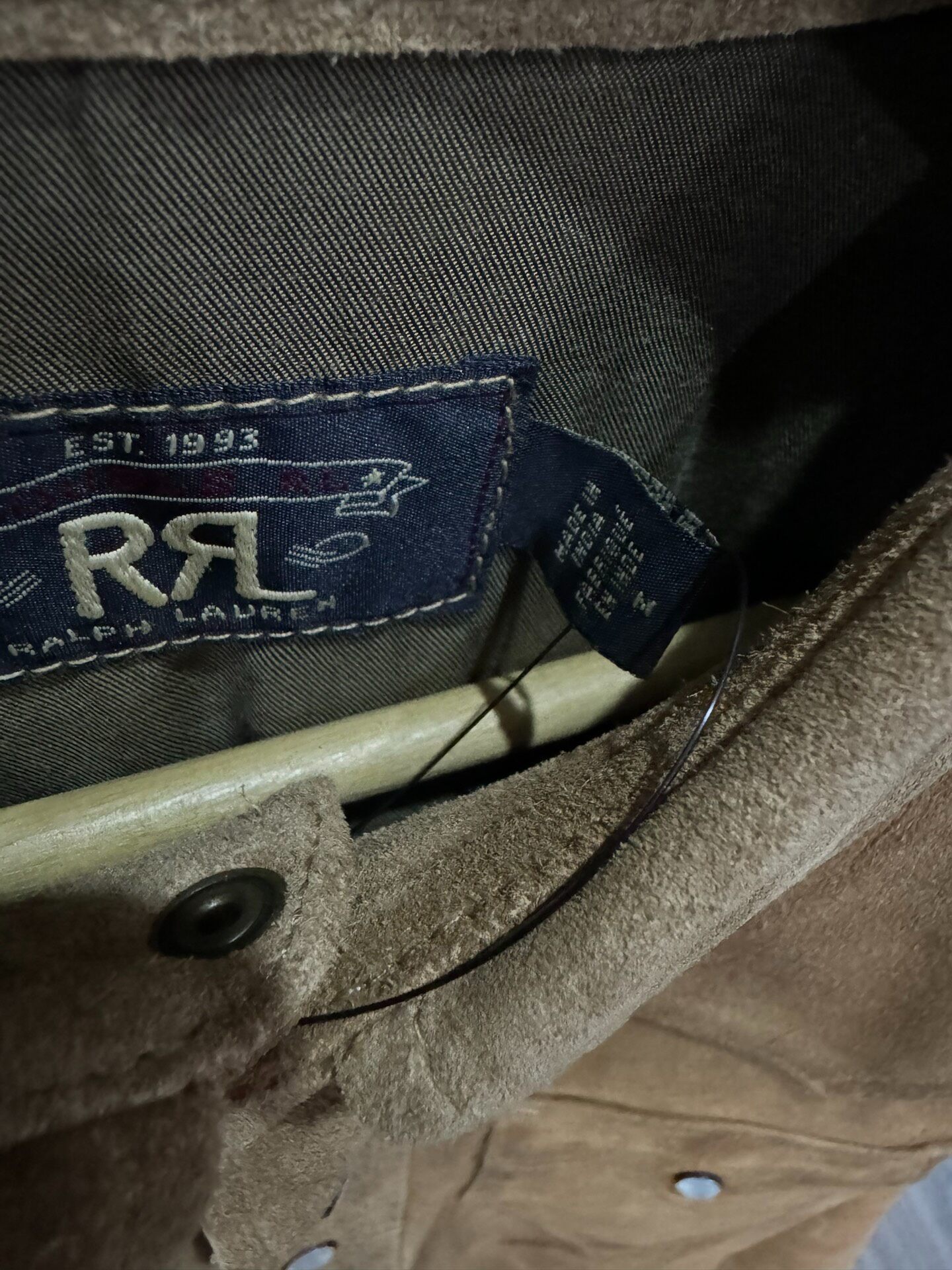 RRL Suede Western Long-Sleeve Shirt — front