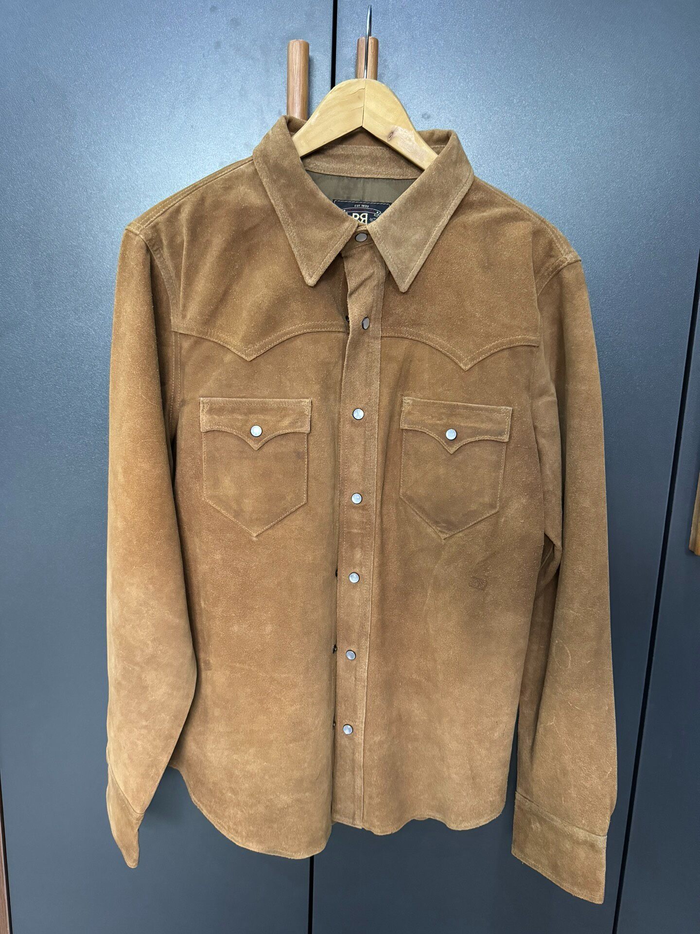RRL Suede Western Long-Sleeve Shirt