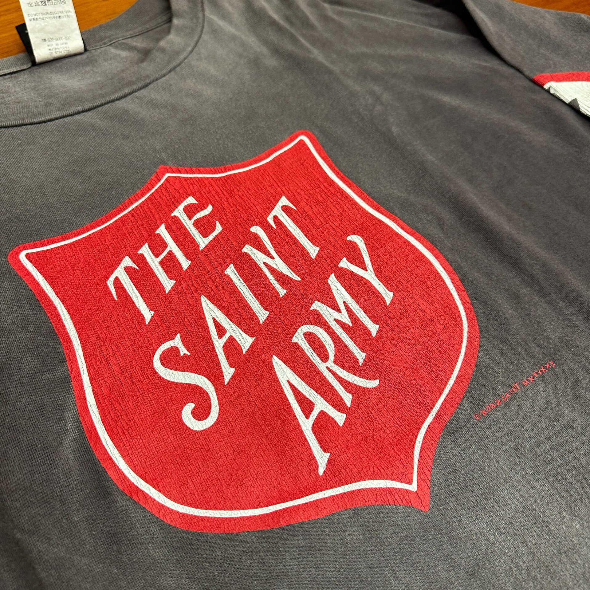 Saint Michael Road Plate Washed Long Sleeve Shirt — detail