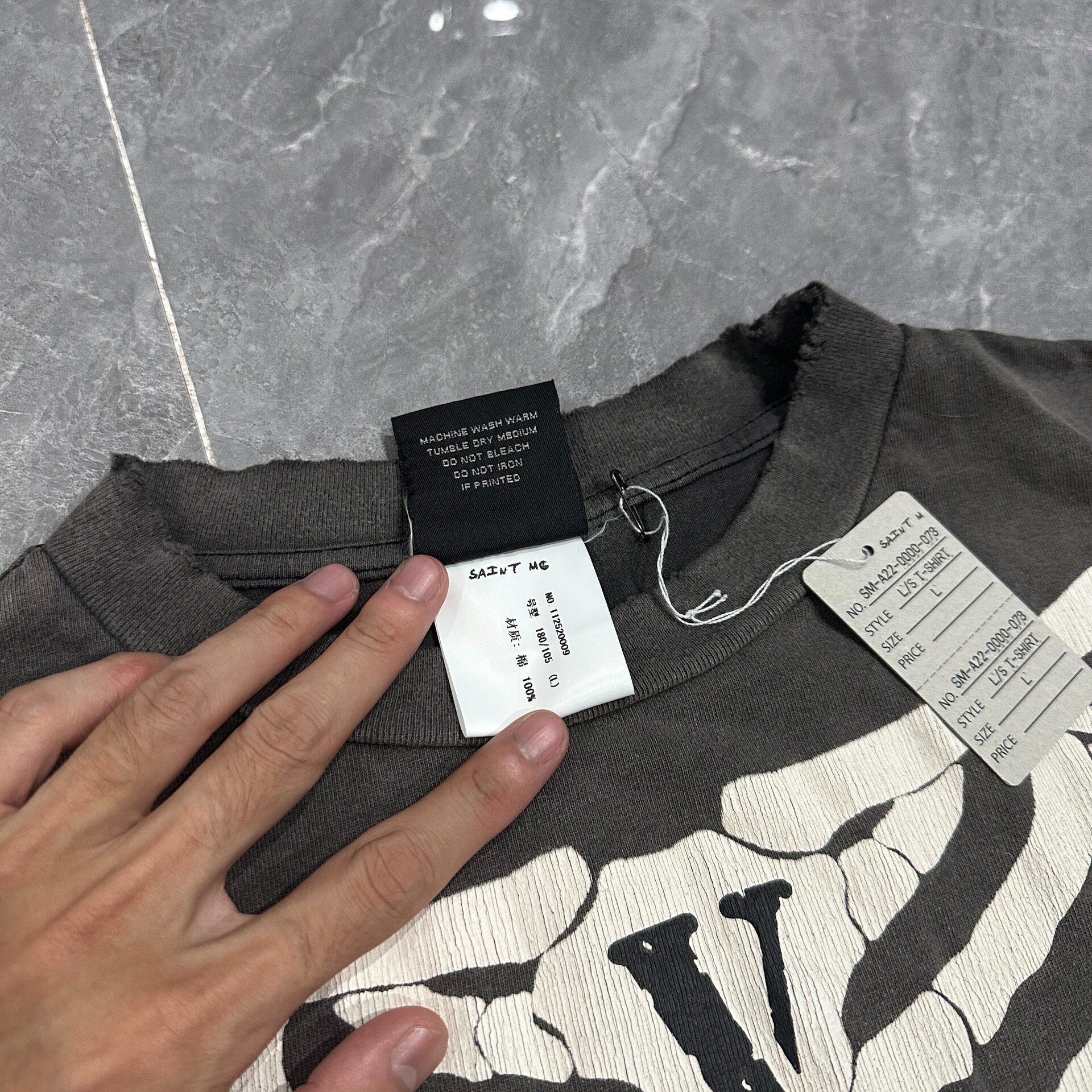 Saint Michael Vlone Limited Skeleton Long Sleeve Shirt — label