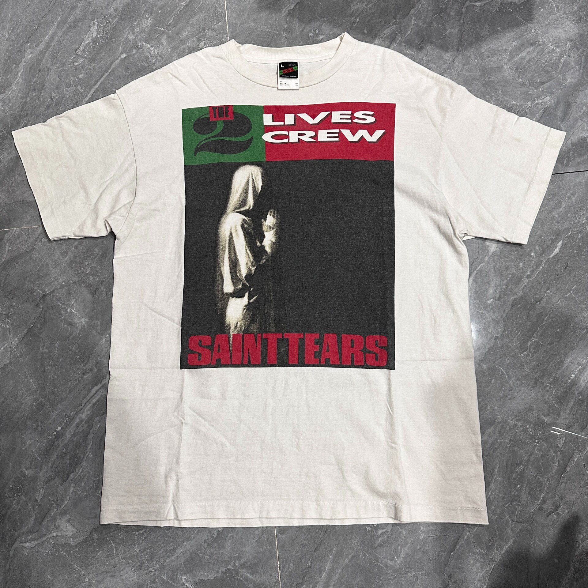 Saint Michael 2 Lives Crew Graphic Tee