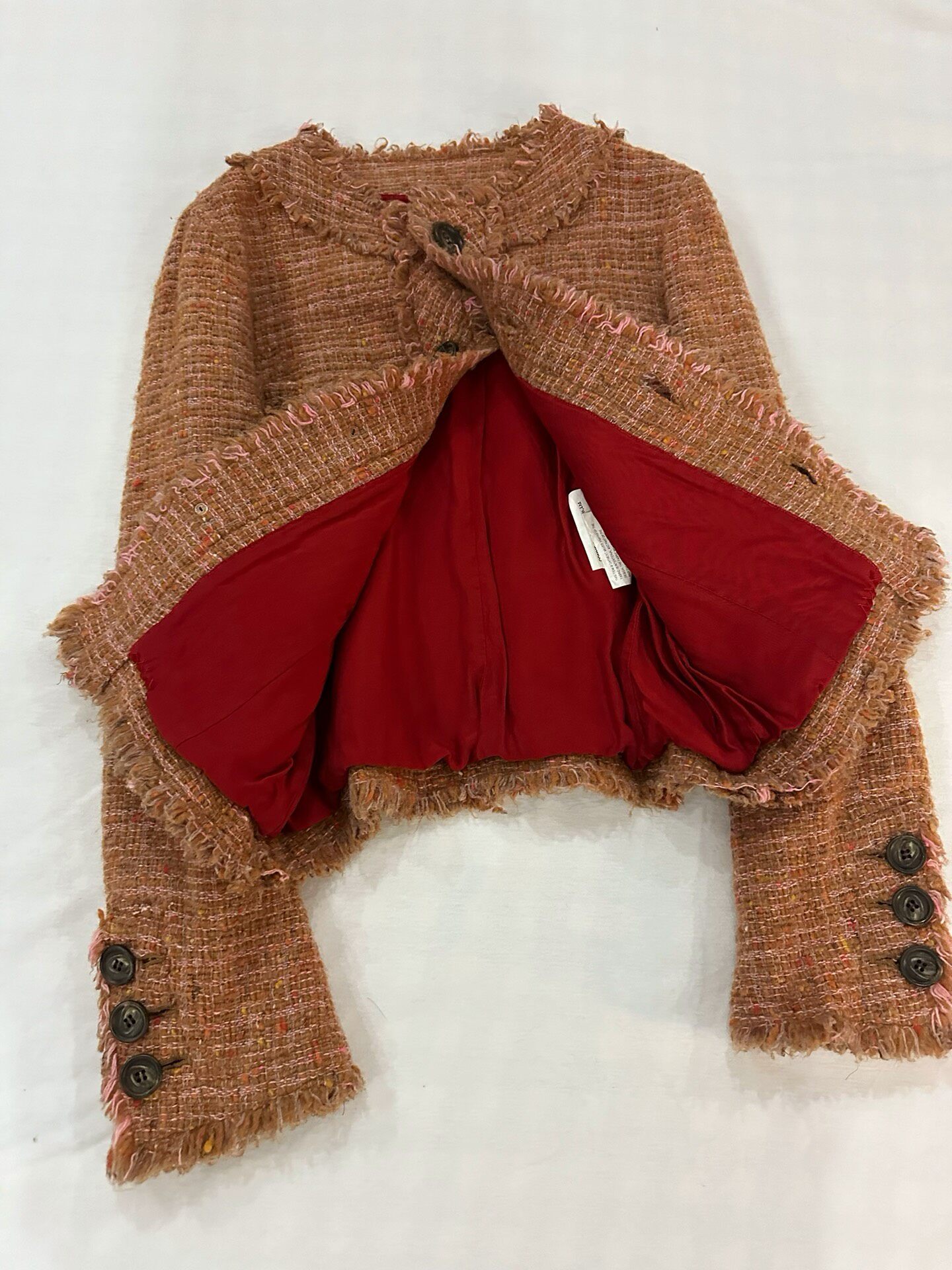 Junya Watanabe Brown Tweed Jacket — detail