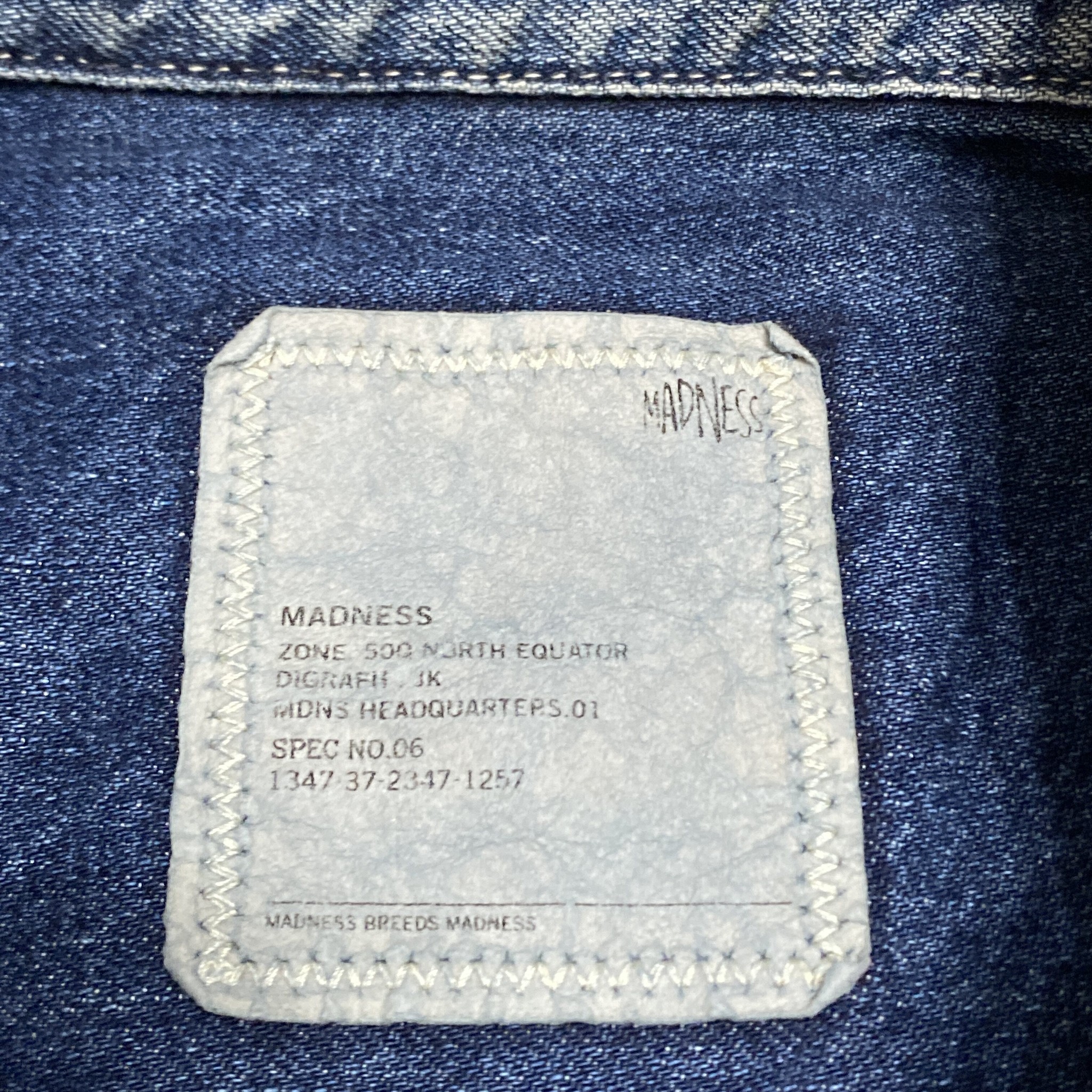MADNESS 24ss Railroad Denim Jacket — label
