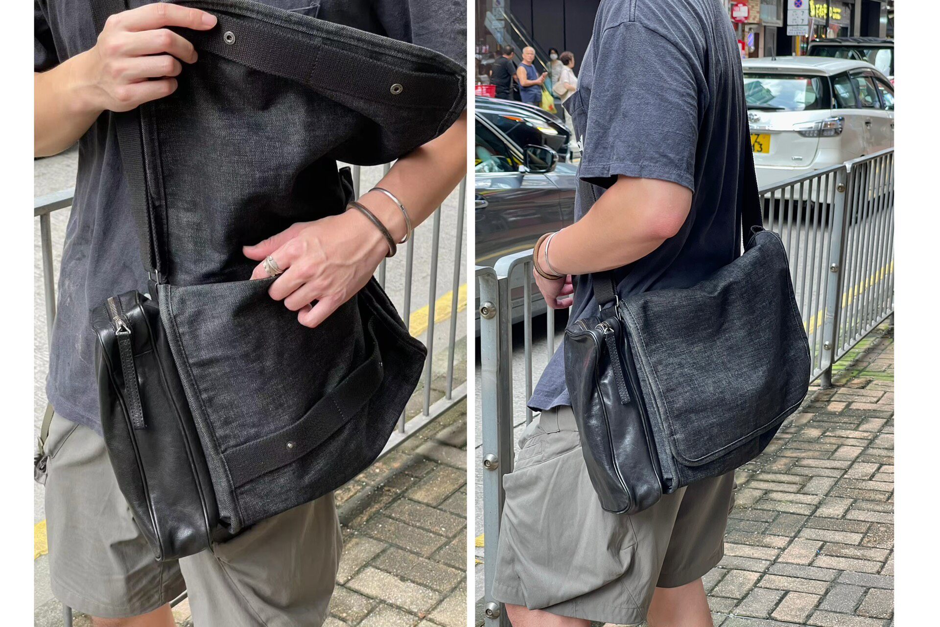 Maison Margiela Denim Messenger Bag — detail