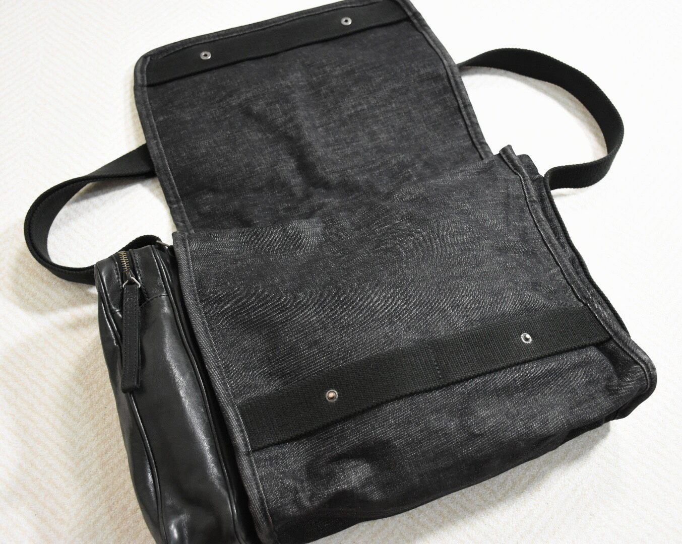Maison Margiela Denim Messenger Bag — label