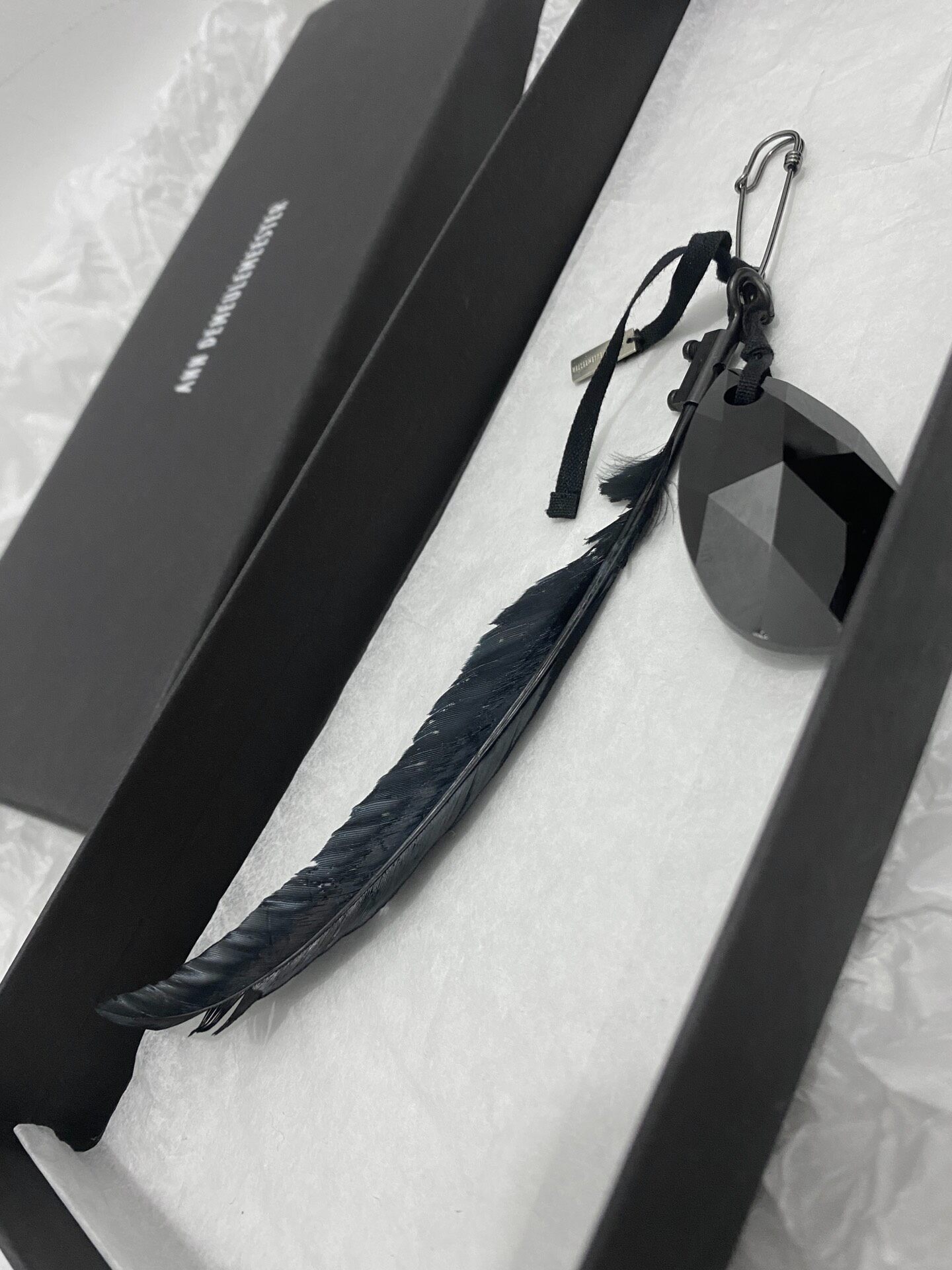 Ann Demeulemeester Black Feather Brooch — front