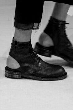 Ann Demeulemeester Open Heel Leather Boots