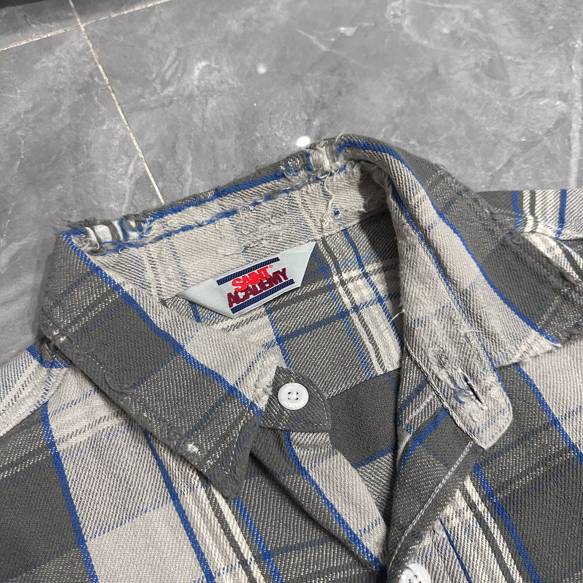 Saint Michael A22 Distressed Plaid Shirt — front