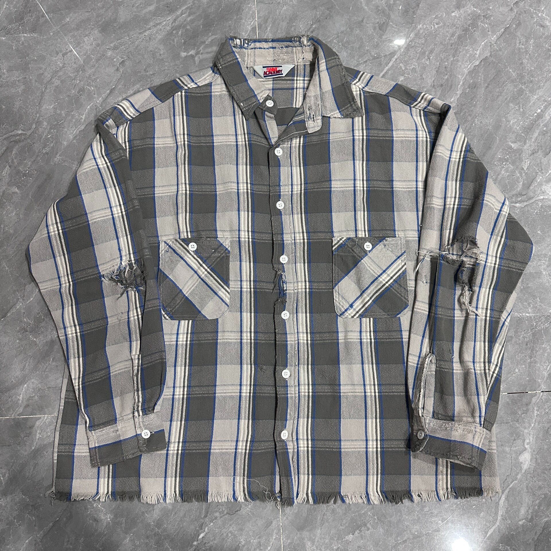 Saint Michael A22 Distressed Plaid Shirt