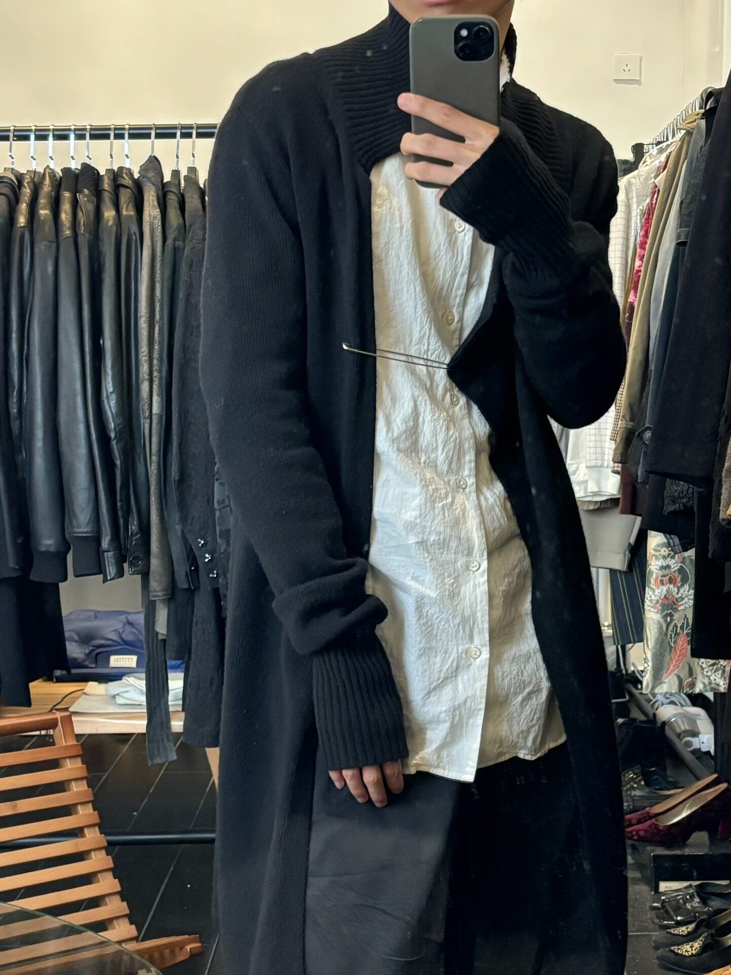 Ann Demeulemeester Paperclip Wool Coat — front
