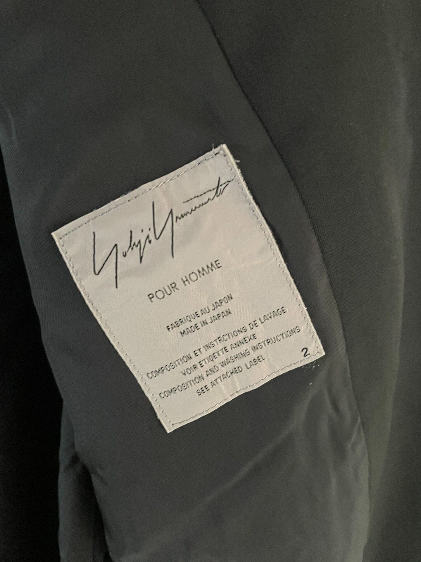 Yohji Yamamoto 04AW Wool Long Coat — label
