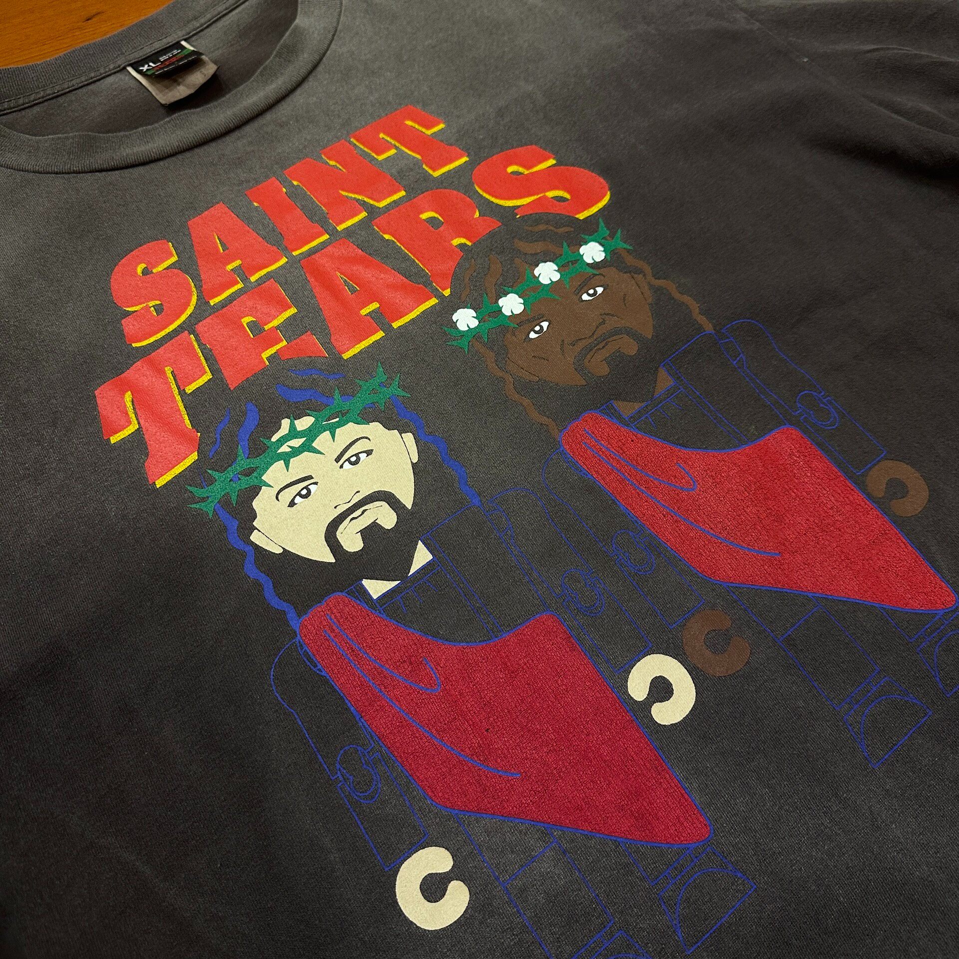 Saint Michael Faded Black Lego Tee — detail