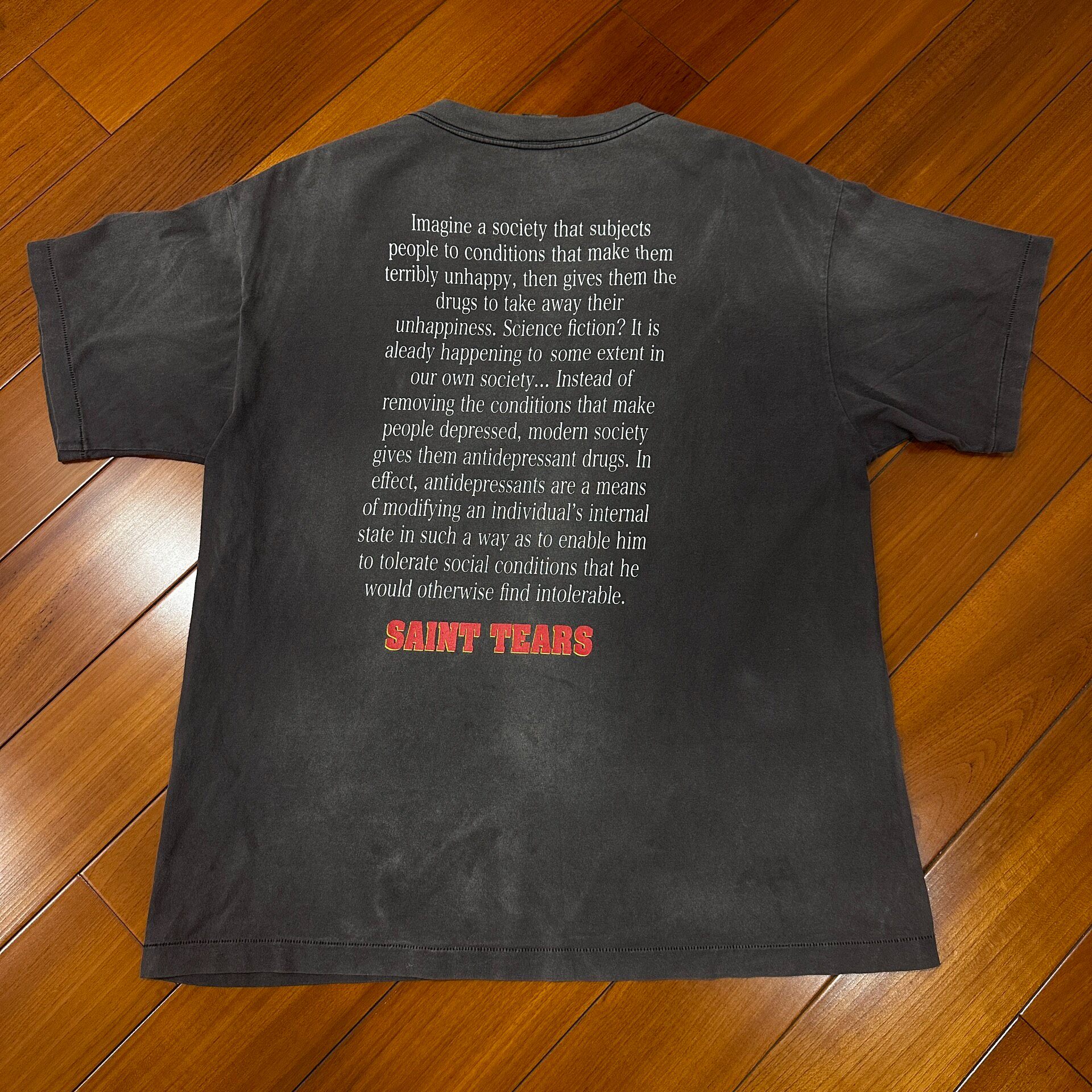 Saint Michael Faded Black Lego Tee — front