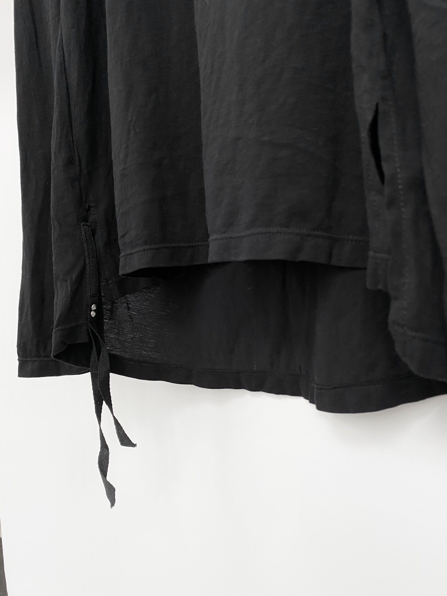 Kmrii Black Long-Sleeve Cotton Top — back