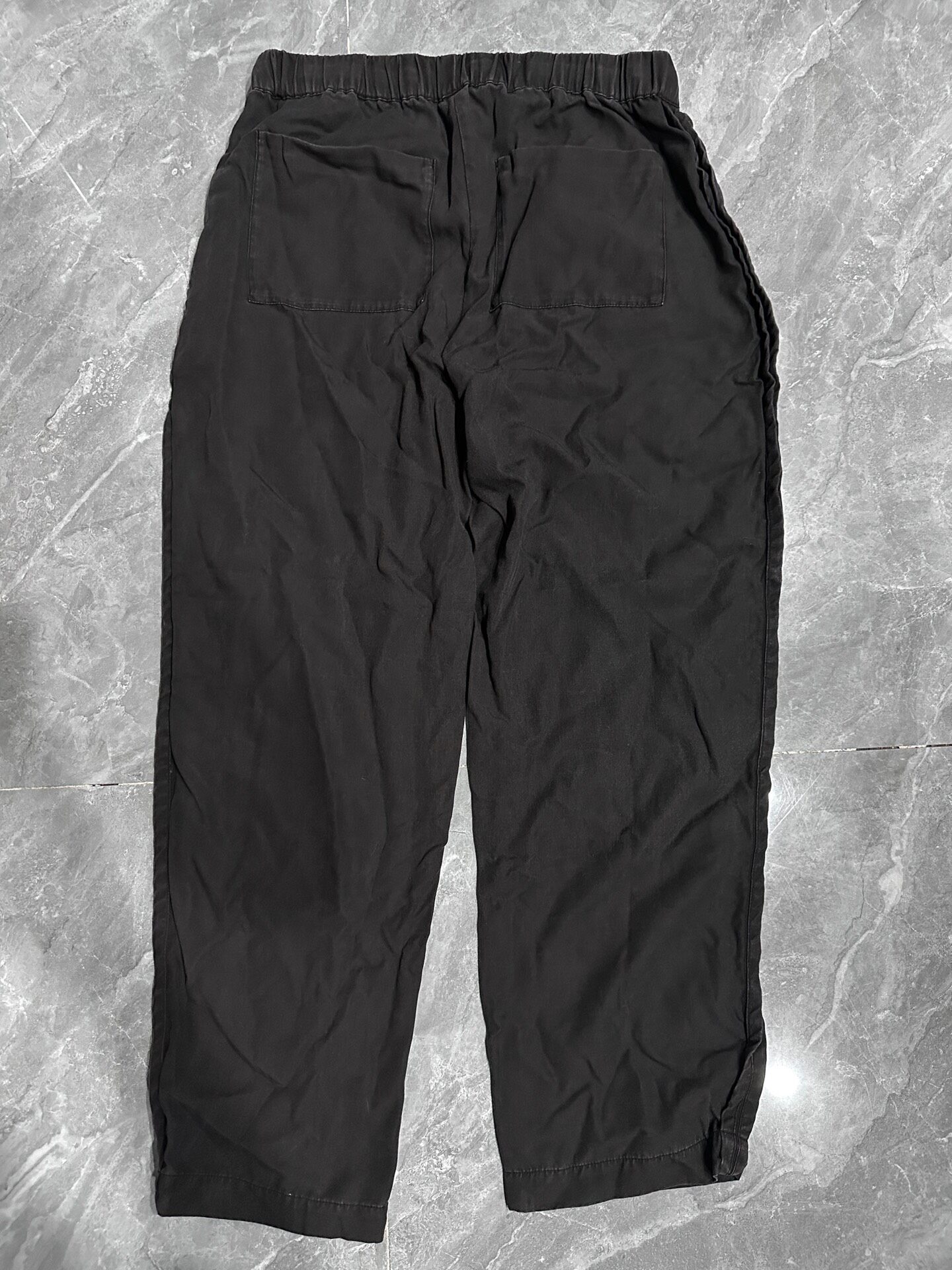 Black Lightweight Wide Leg Pants — front