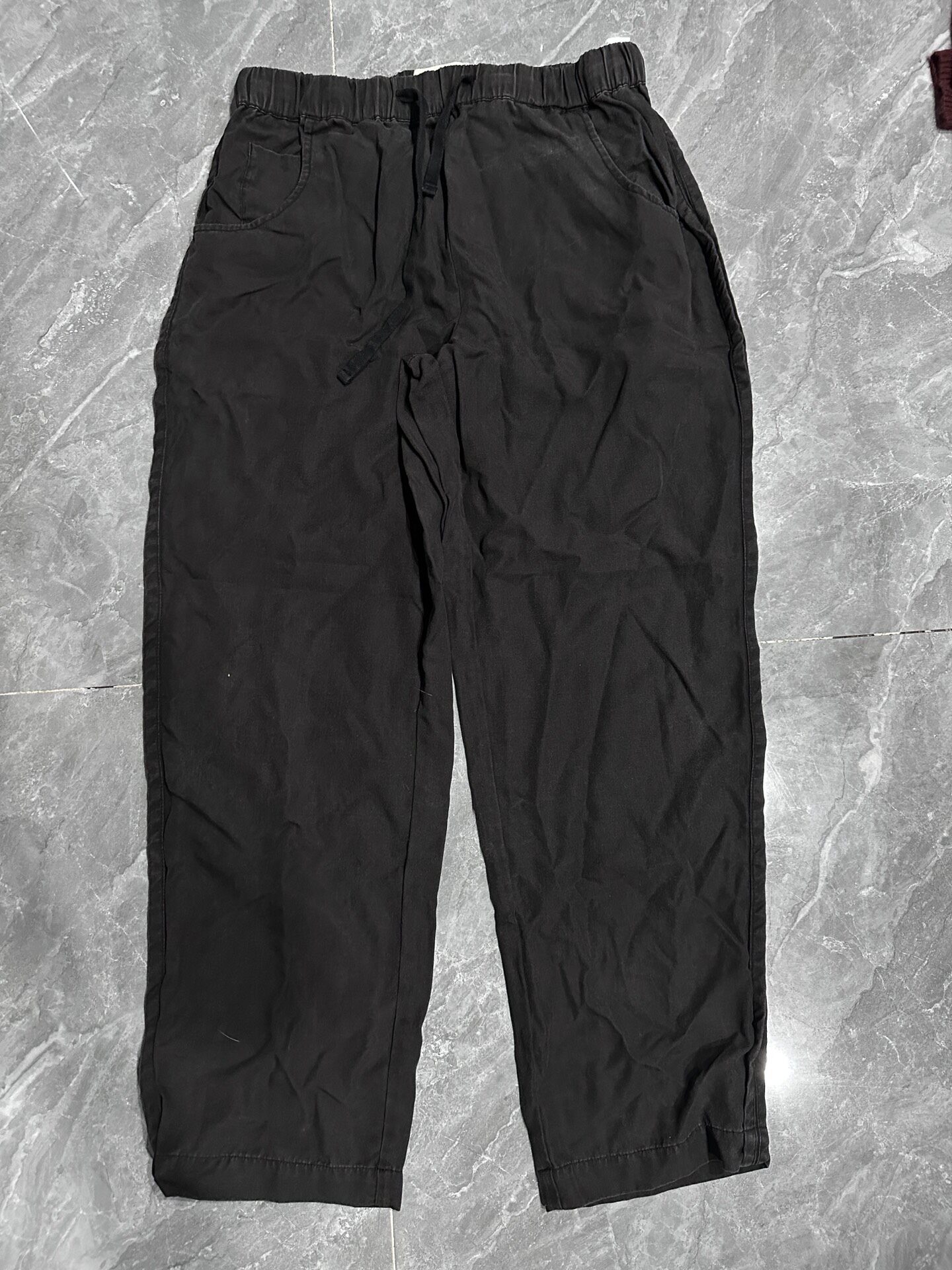 Black Lightweight Wide Leg Pants